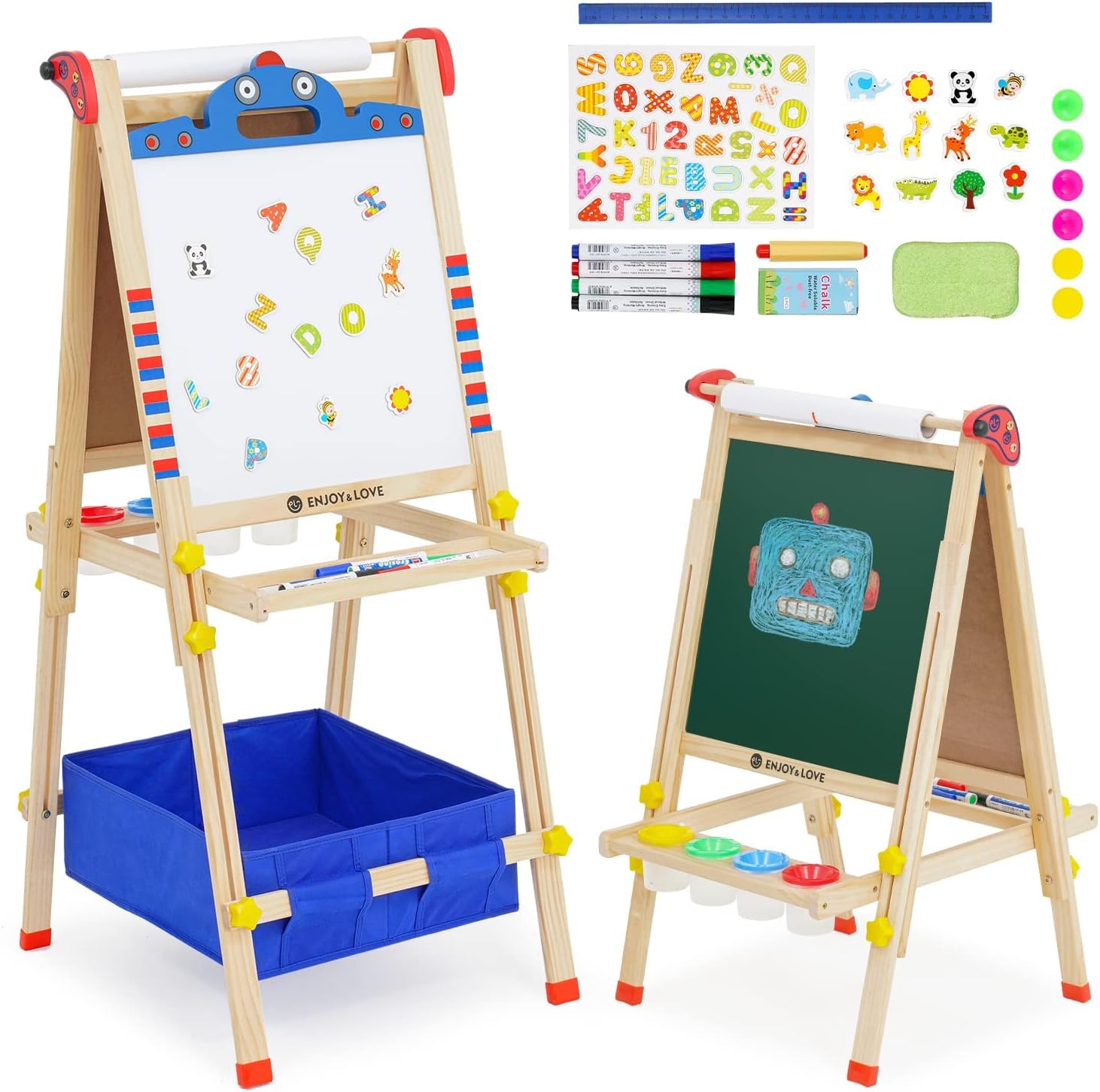 Lavagna con Cavalletto Bambini 3 in 1 Regolabile - immagine 7
