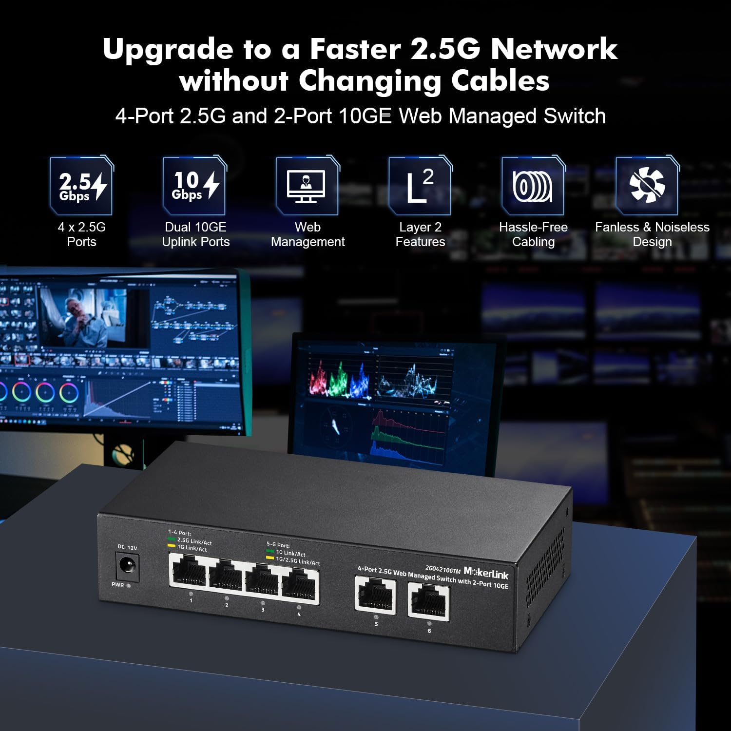 Mokerlink Switch Gestito Easy Web 10G 4x2.5G - immagine 2