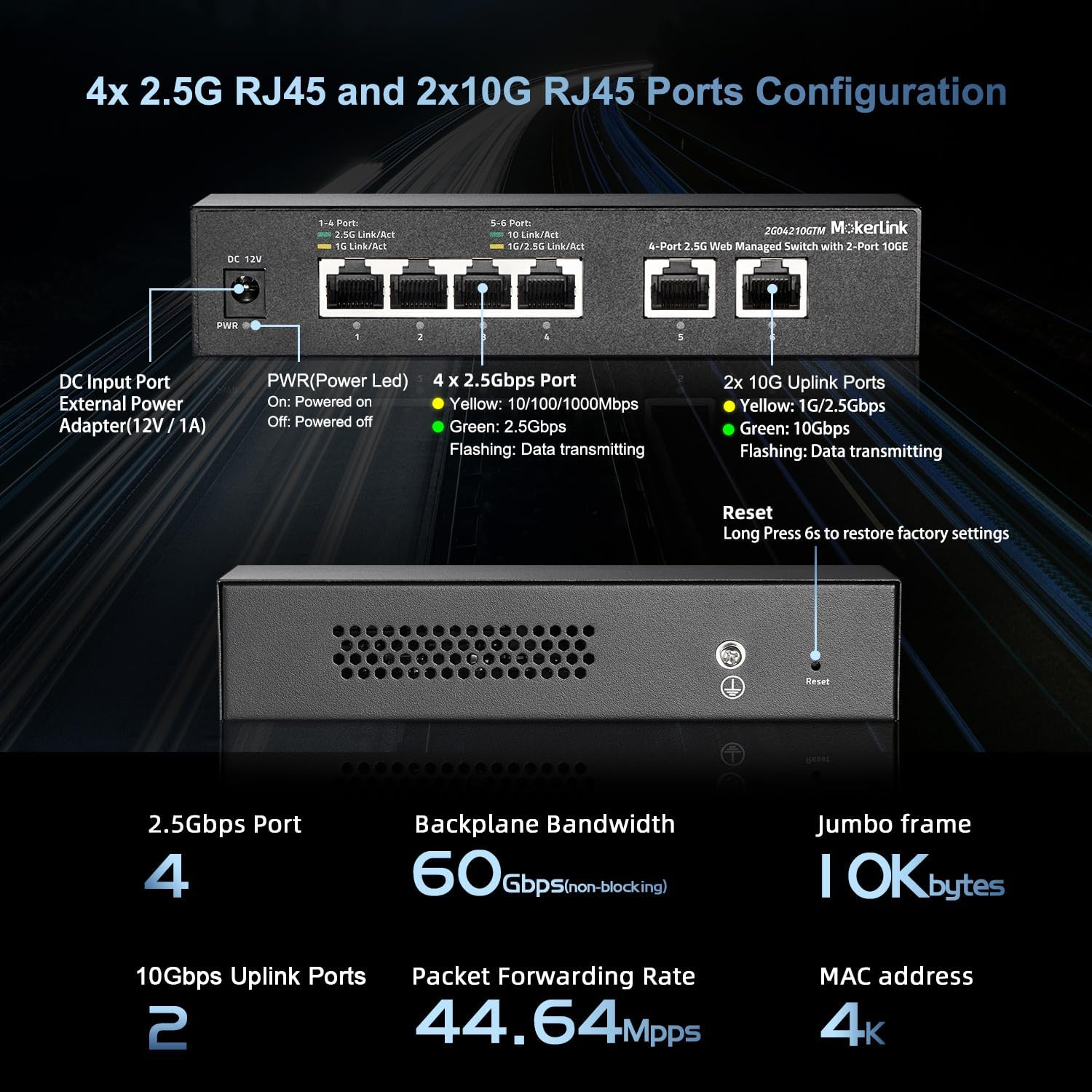 Mokerlink Switch Gestito Easy Web 10G 4x2.5G - immagine 4
