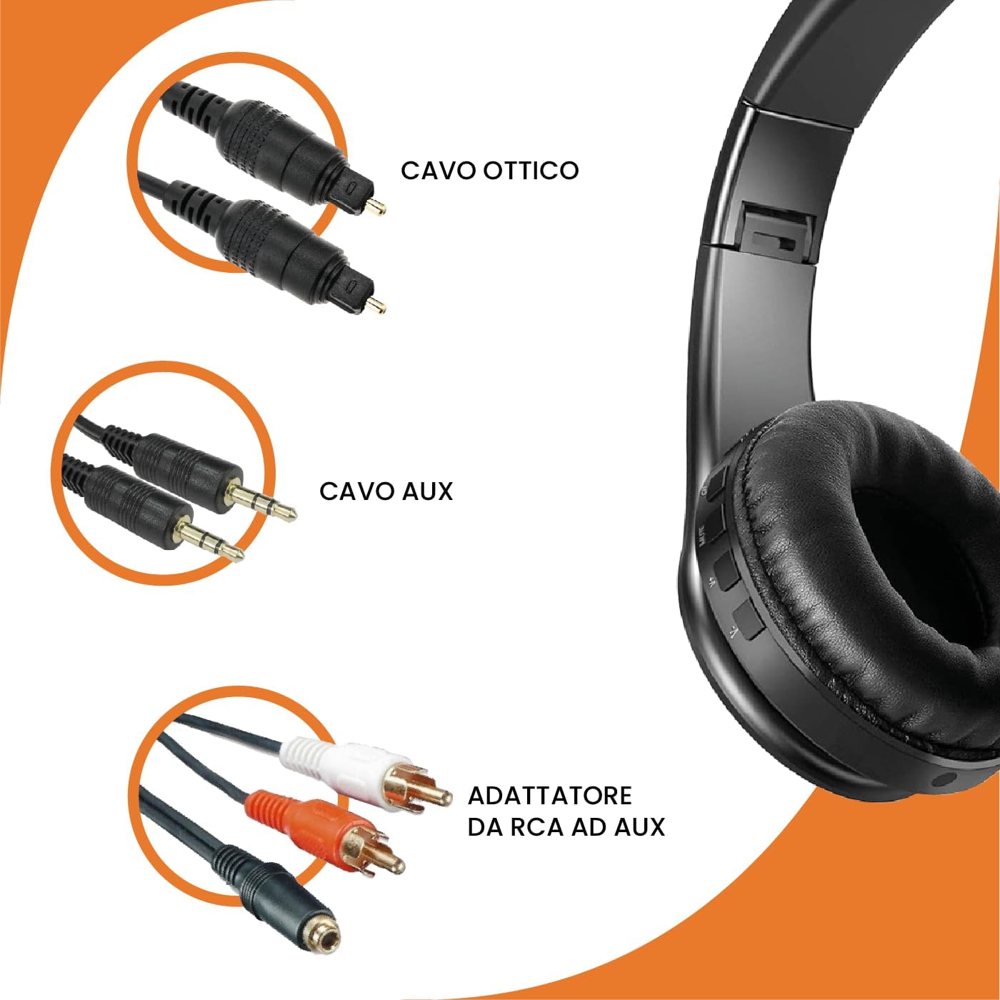 Techmade Cuffie TV Wireless con Trasmettitore - immagine 4