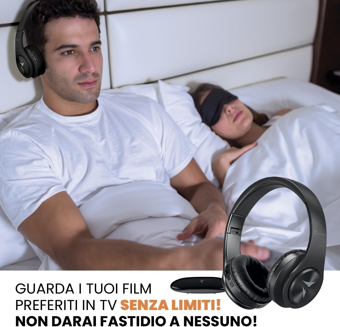 Techmade Cuffie TV Wireless con Trasmettitore - immagine 6