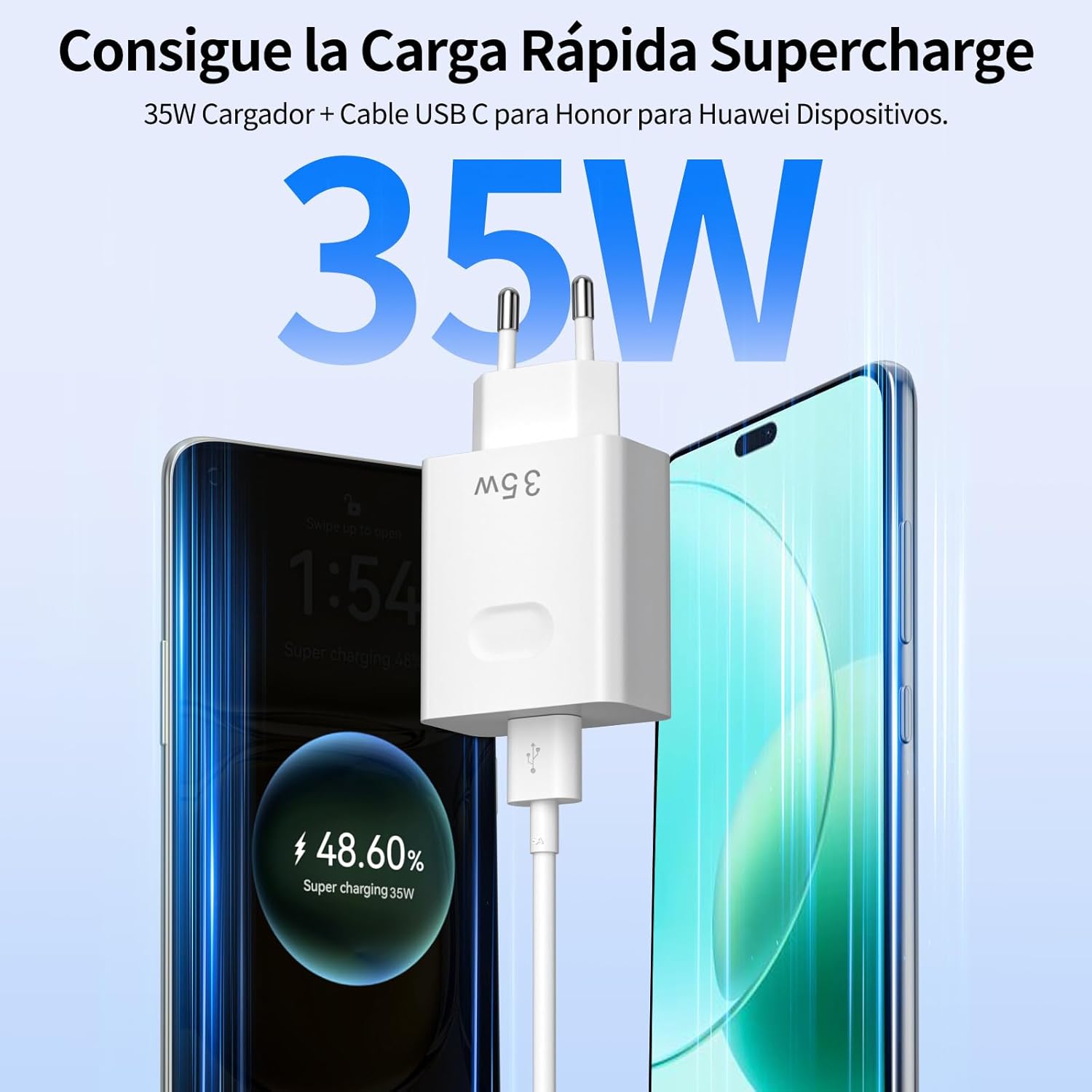Caricatore e Cavo USB C 35W per Honor - immagine 2