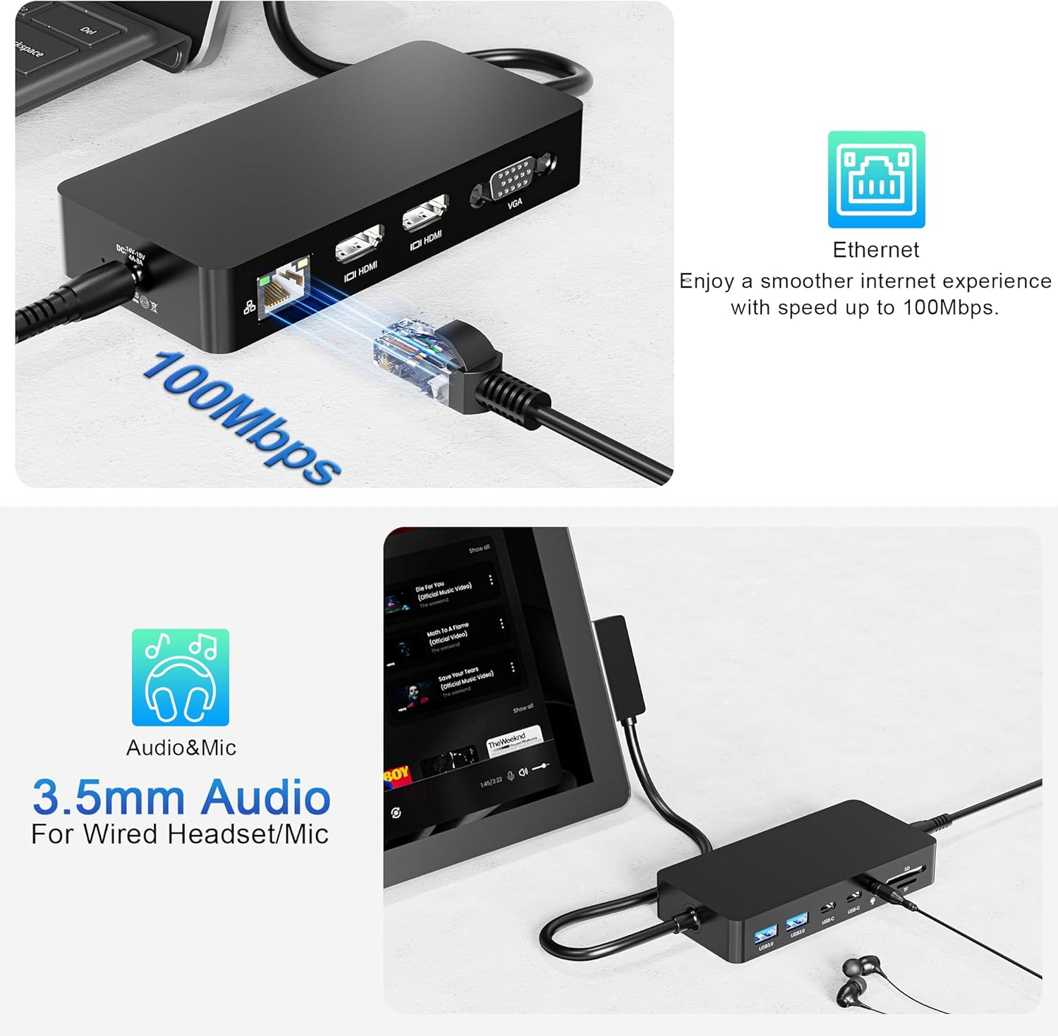 Microsoft Surface Dock - Docking Station 12-in-1 Triple Display - immagine 7