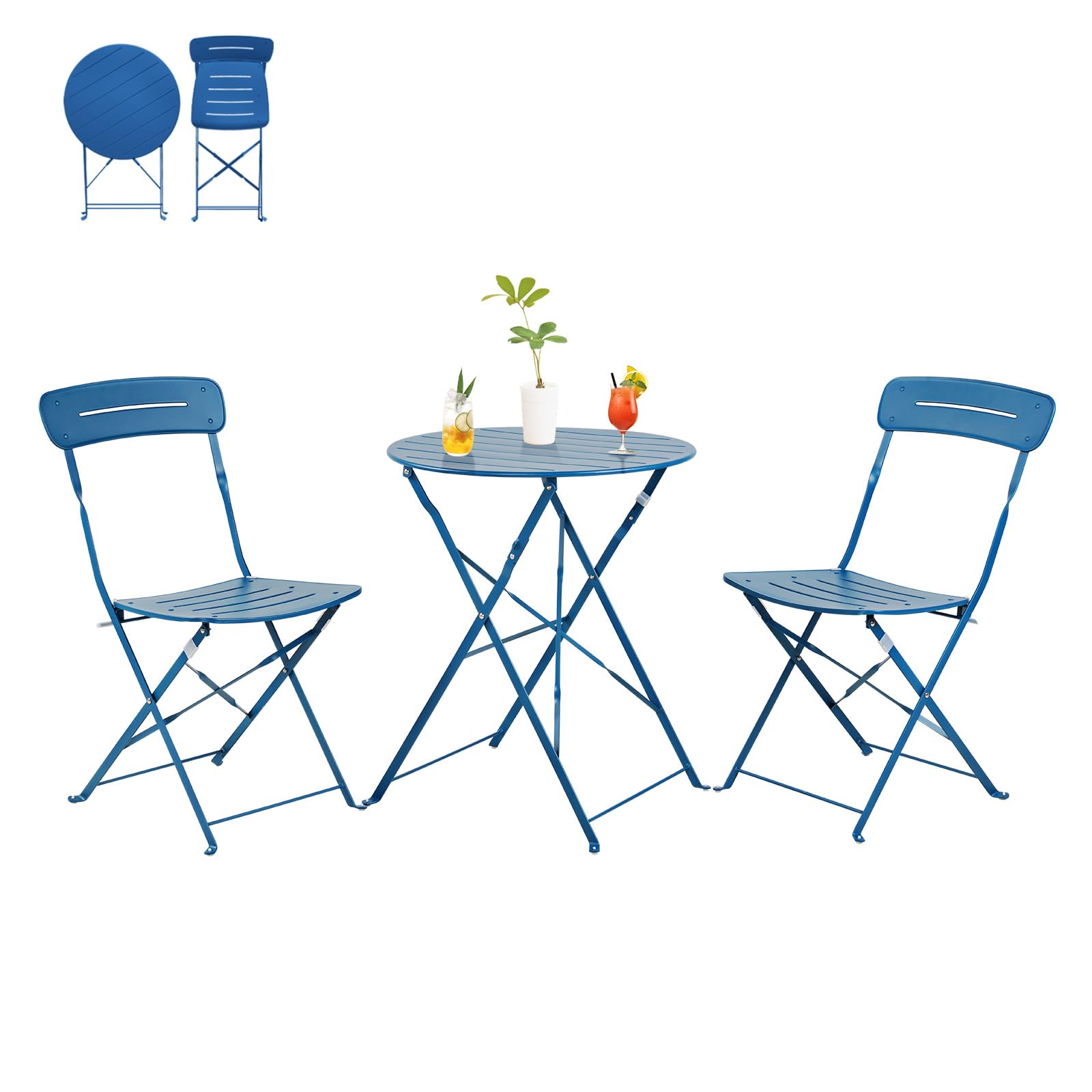 Grand Patio N Set Mobili da Giardino Pieghevole 3 Pezzi