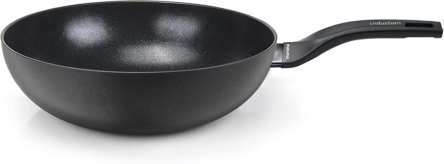 Moneta Nova Wok, Alluminio, Nero, 30 cm - immagine 1