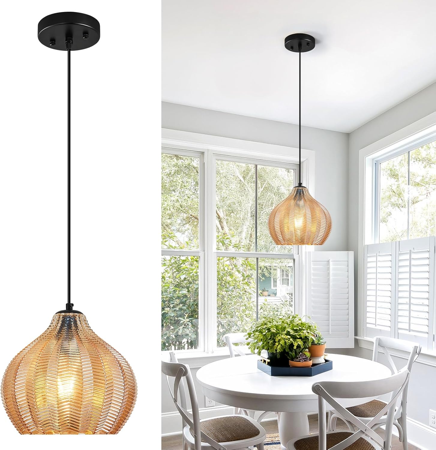 Sfera Lampada Sospesa 26,5cm Stile Rustico - immagine 1