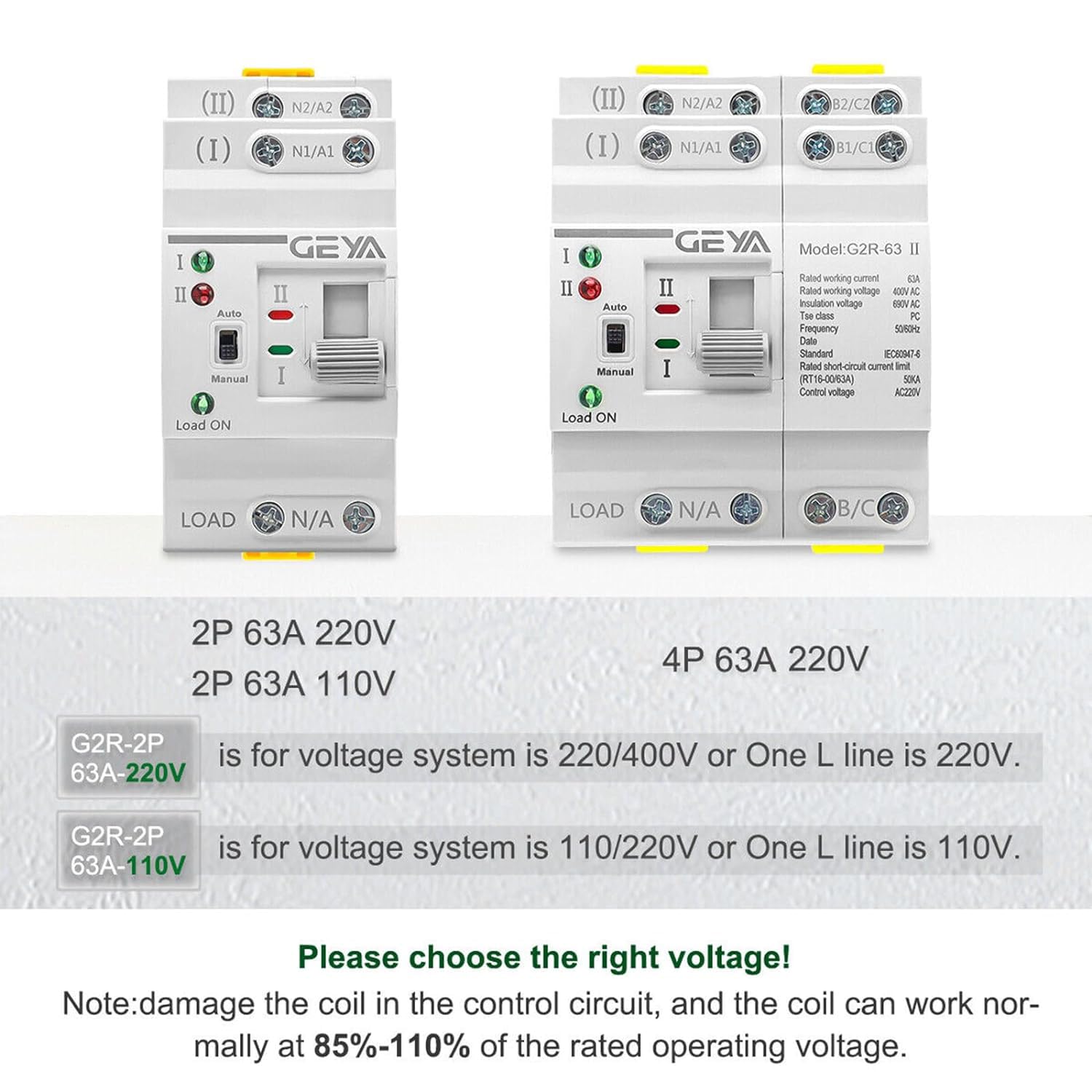 Geya Interruttore Trasferimento Automatico a Doppia Alimentazione - immagine 4
