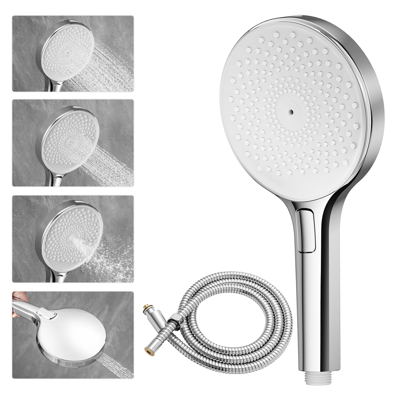 Auralum Soffione Doccia Alta Pressione con Tubo 1.5m