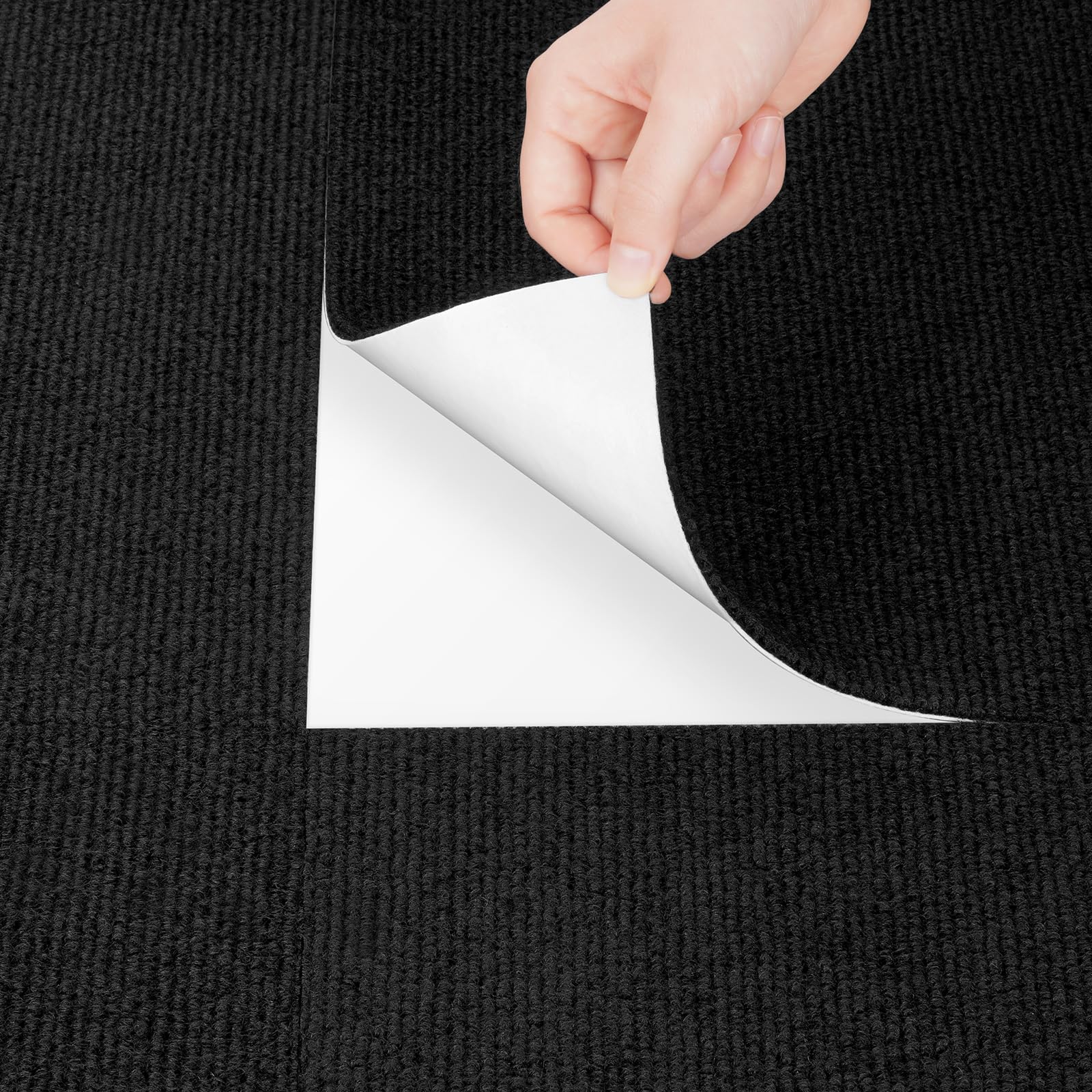 Livelynine 32 Piastrelle Moquette Autoadesive 30x30CM Nere