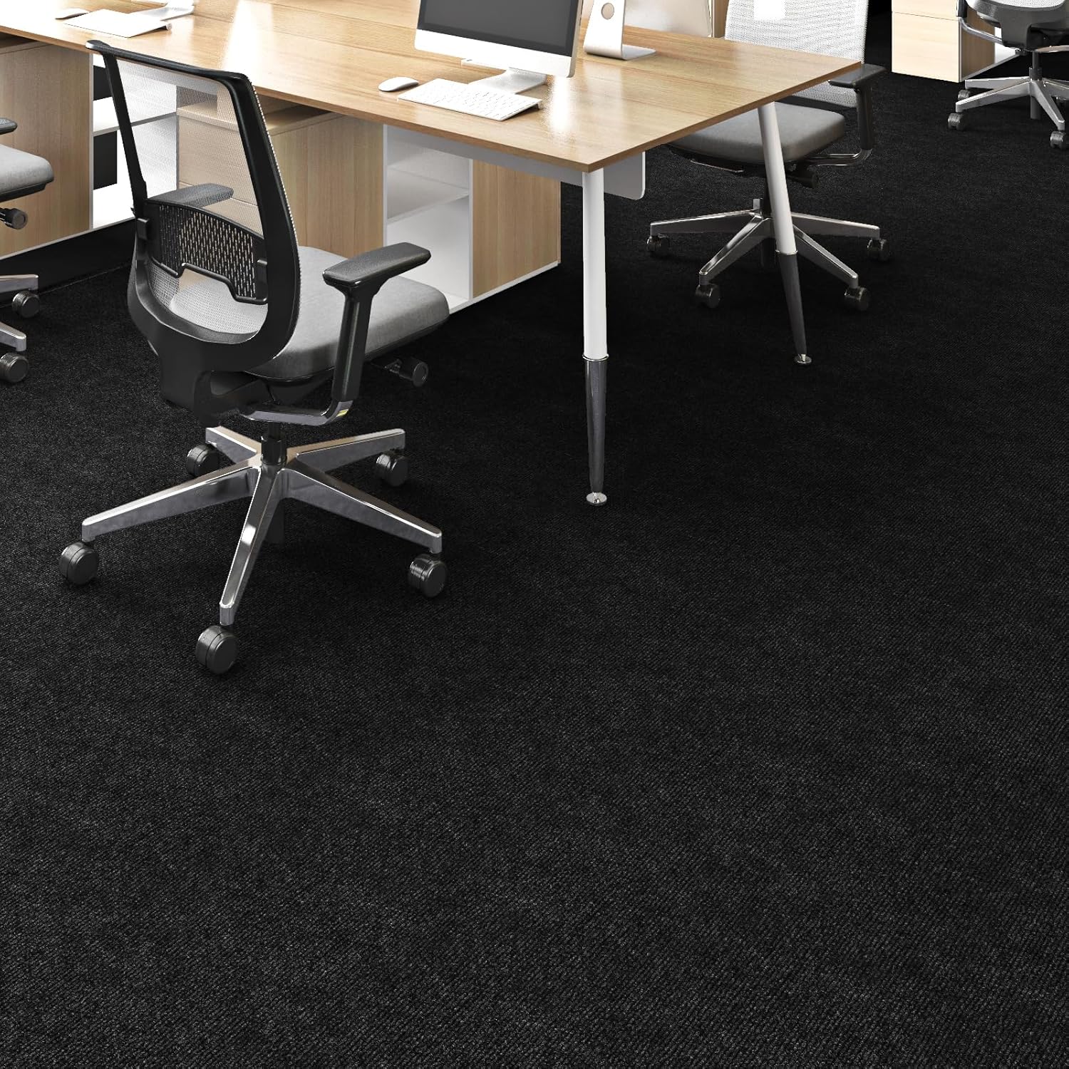 Livelynine 32 Piastrelle Moquette Autoadesive 30x30CM Nere - immagine 2