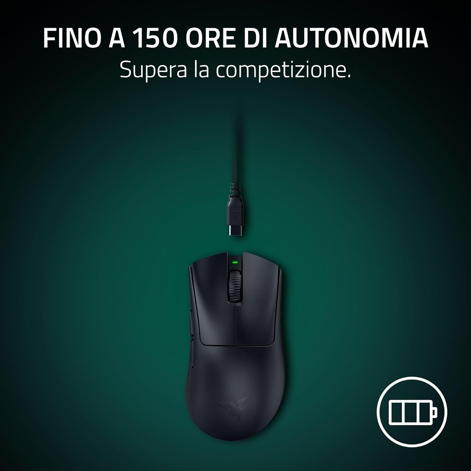 Razer DeathAdder V4 Pro - Mouse Wireless Ergonomico 56g, Nero - immagine 6