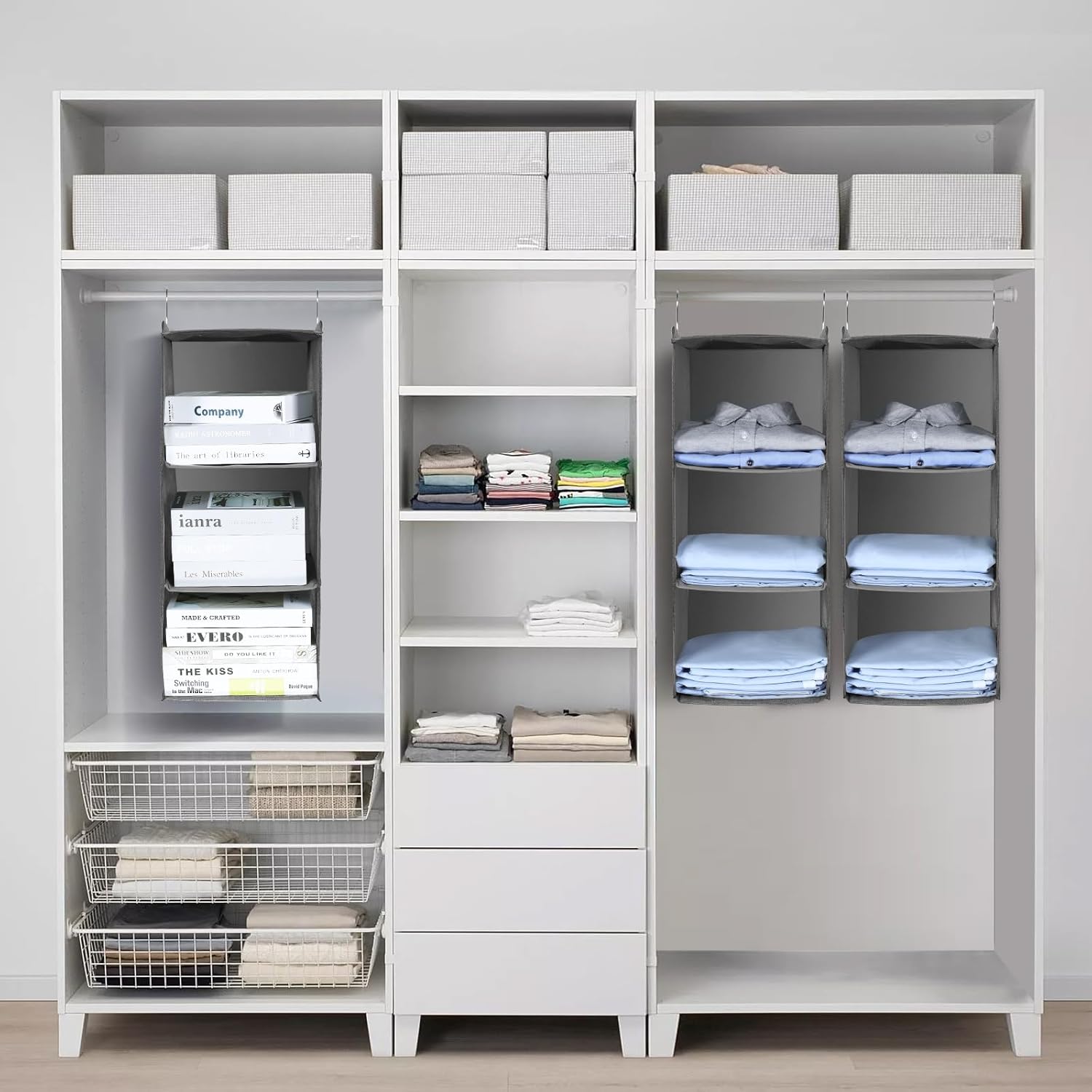 Aiqinu Organizer da Appendere 3 Scomparti - immagine 2