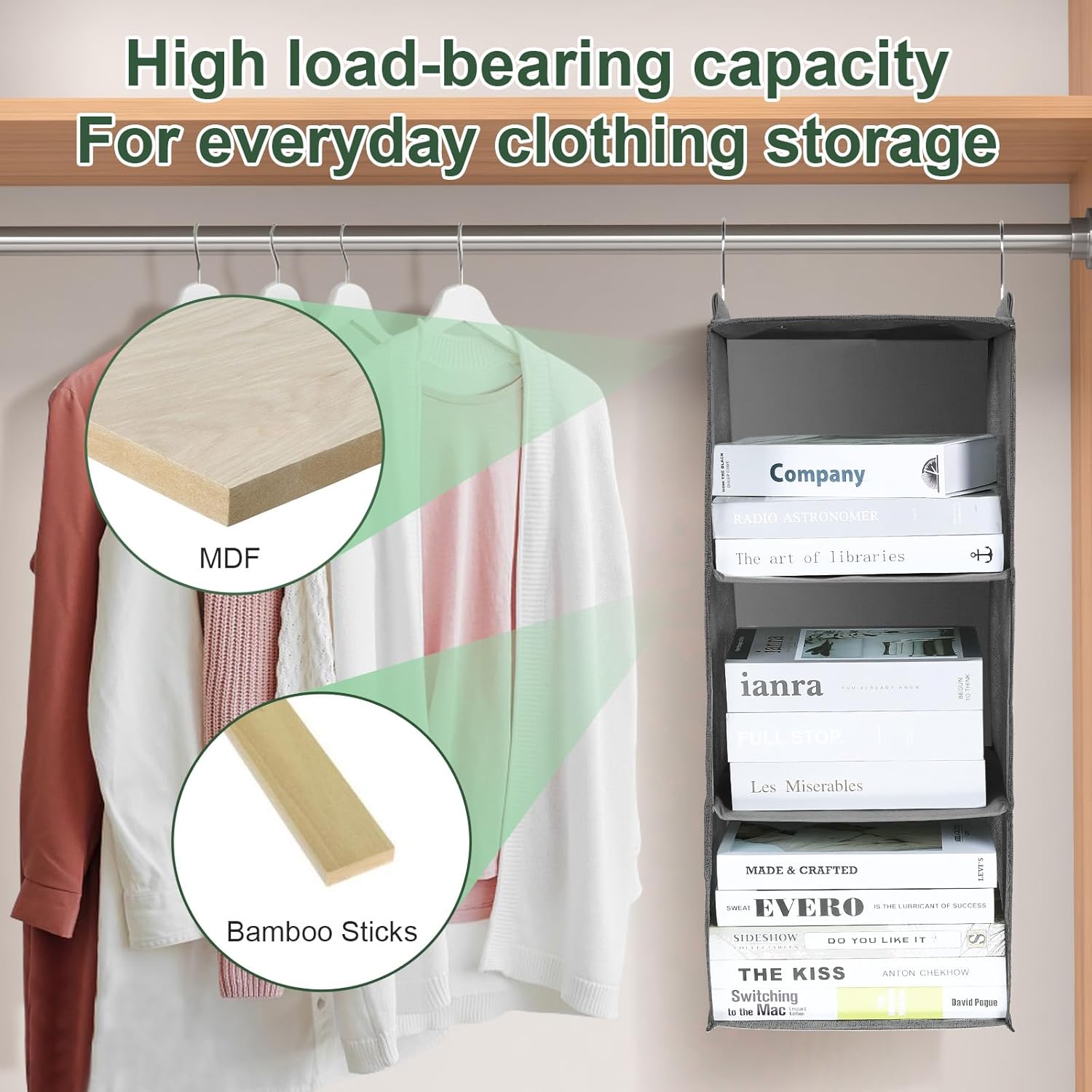 Aiqinu Organizer da Appendere 3 Scomparti - immagine 4