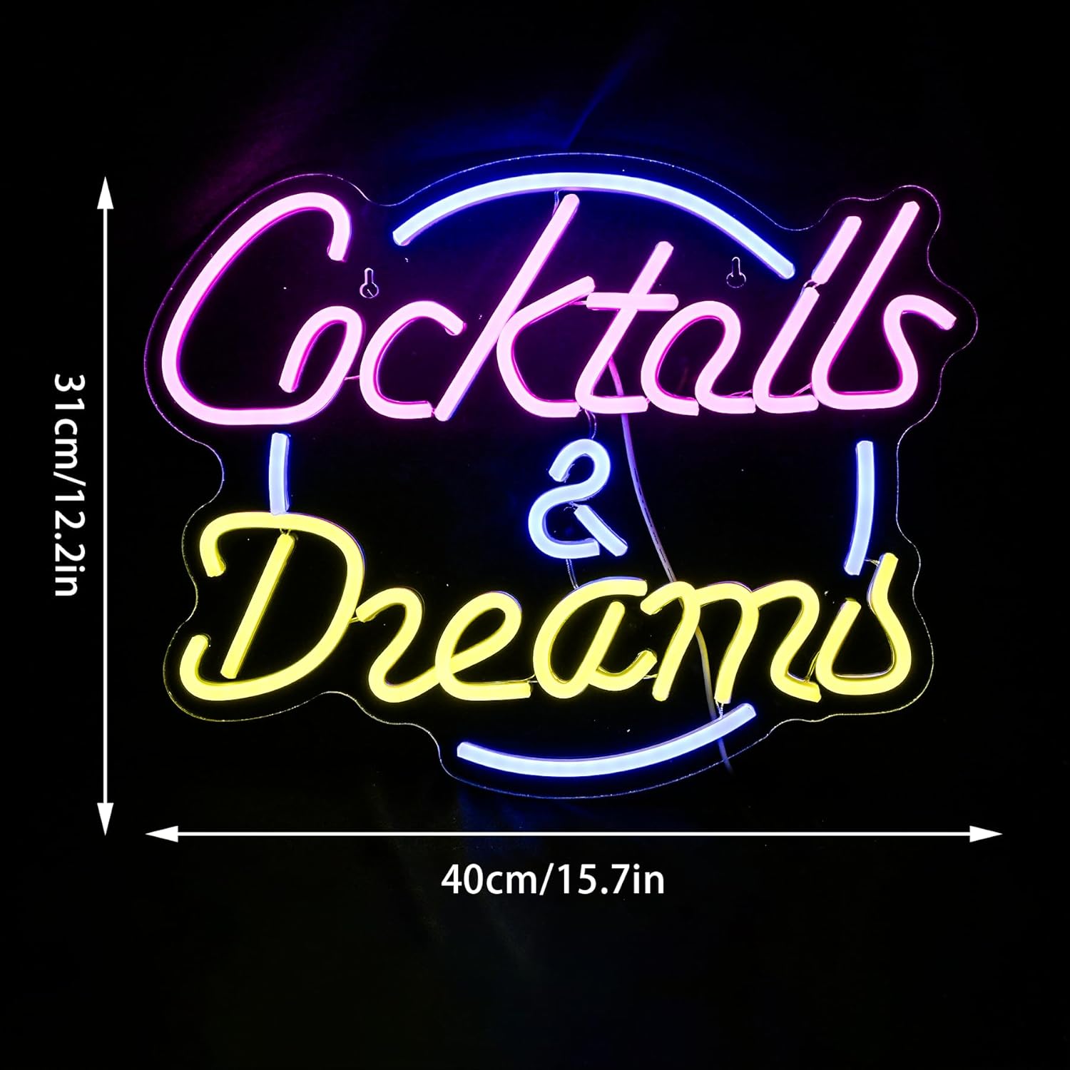 Wanxing Cocktail & Dream - Insegna Neon Rosa Blu USB - immagine 3