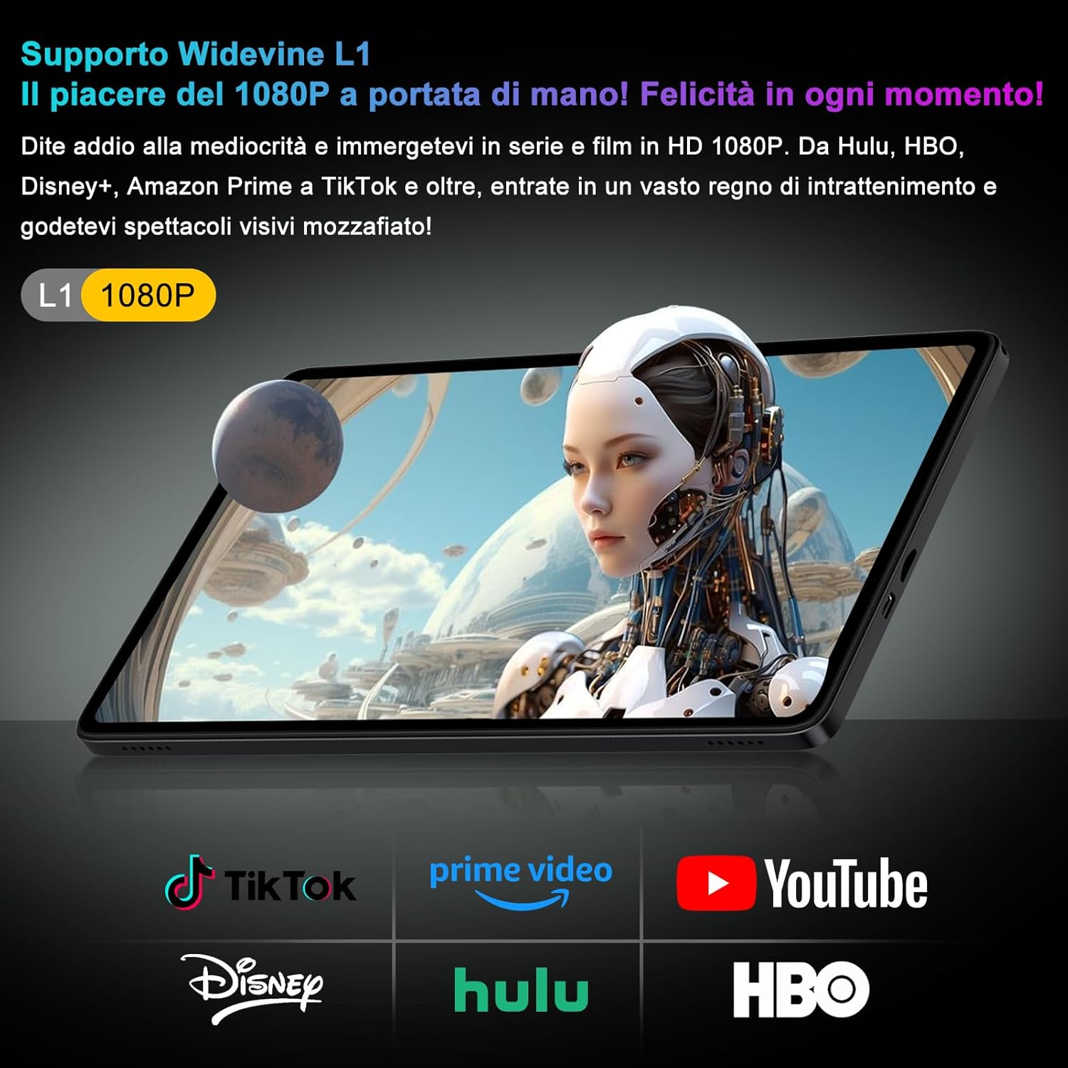 Tablet Android 15 - 10 Pollici Octa-Core, Nero - immagine 6