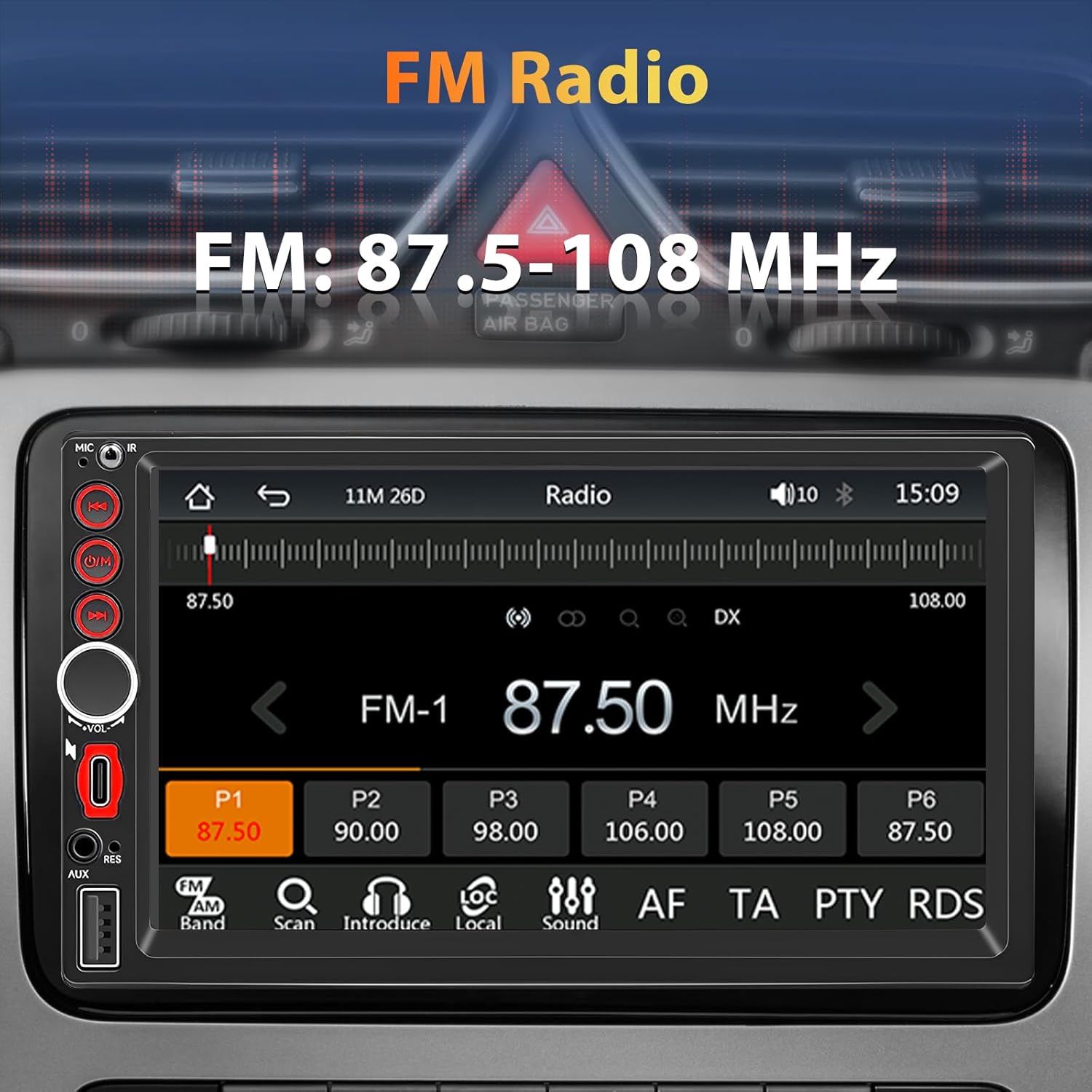 Autoradio 2 DIN 7 Pollici Touchscreen con Bluetooth - immagine 6