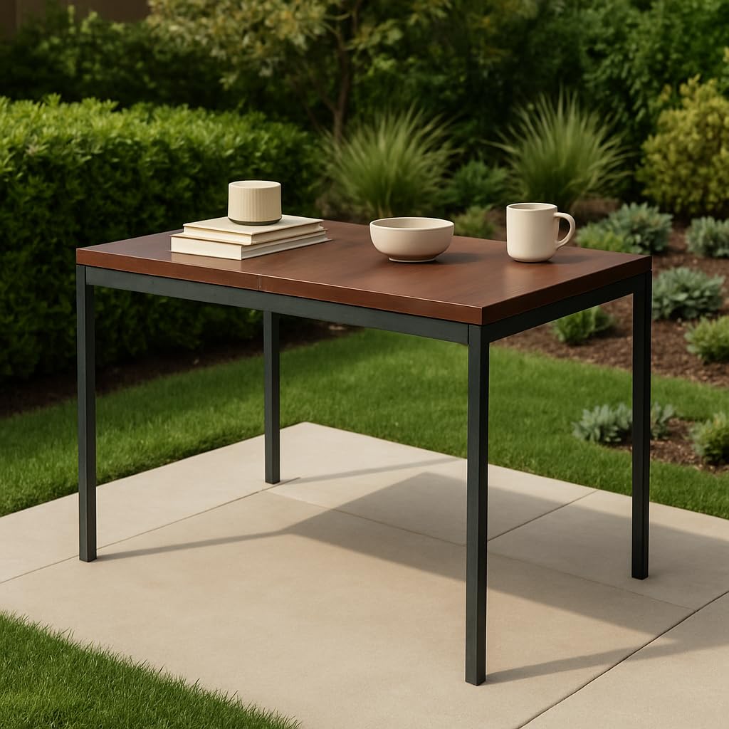 Furniturer Tavolo da Bar Giardino Marrone 120x70x75cm