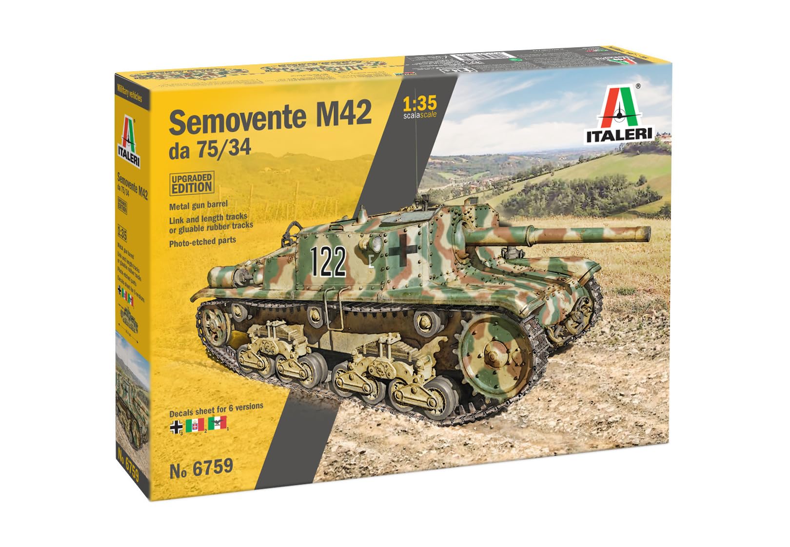 Italeri 6759 Semovente M42 da 75/34 Upgraded Edition, scala 1:35, Plastic Model Kit/Modello in plastica da montare