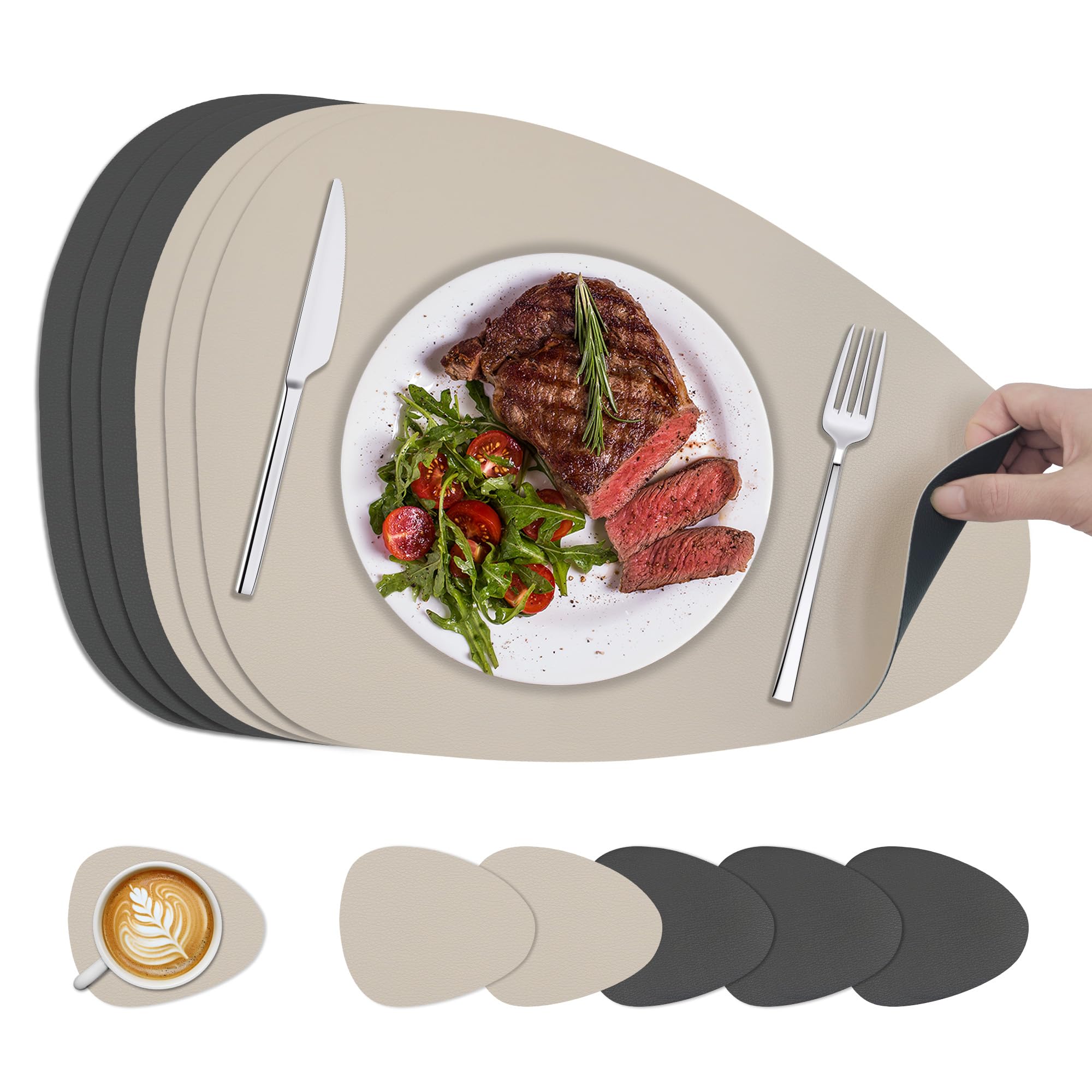 Kitchenboss Tovagliette Americane Lavabili e Sottobicchieri