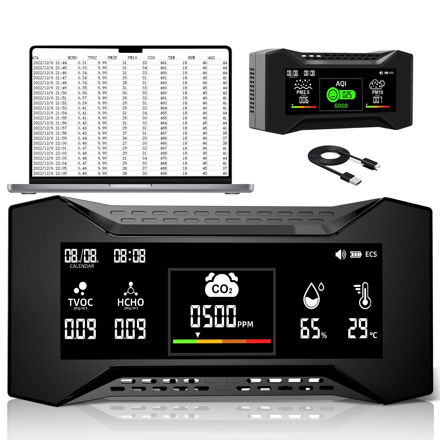 Carefor Monitor Qualità Aria Interna 10-in-1 - immagine 1
