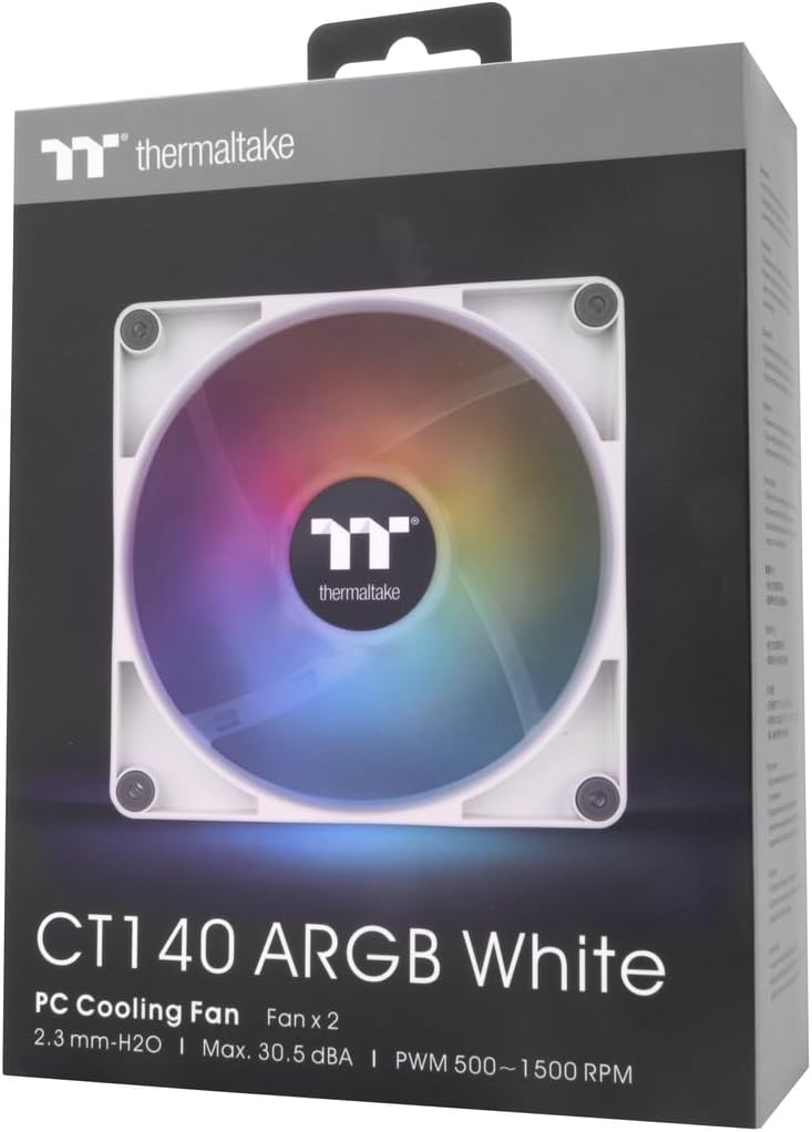 Thermaltake CT140 ARGB Sync PC Cooling Fan White | 2 Pack - immagine 8