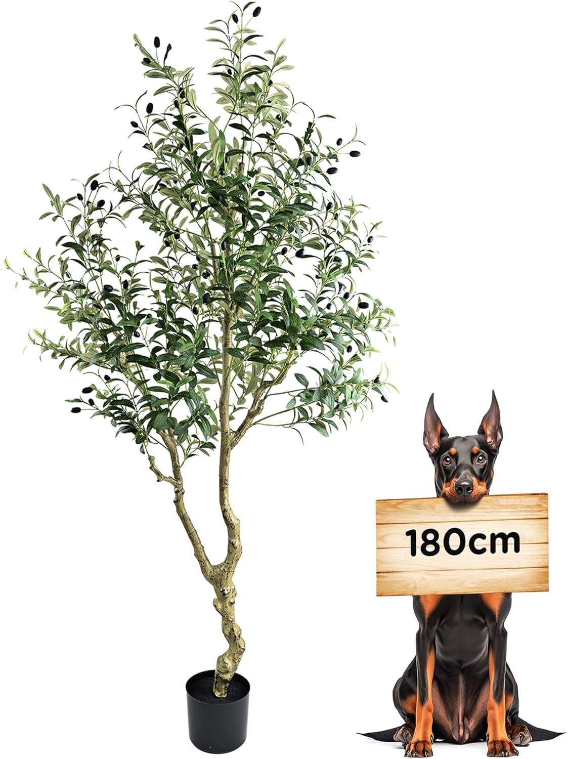 Crafity Albero di Ulivo Artificiale 180 cm