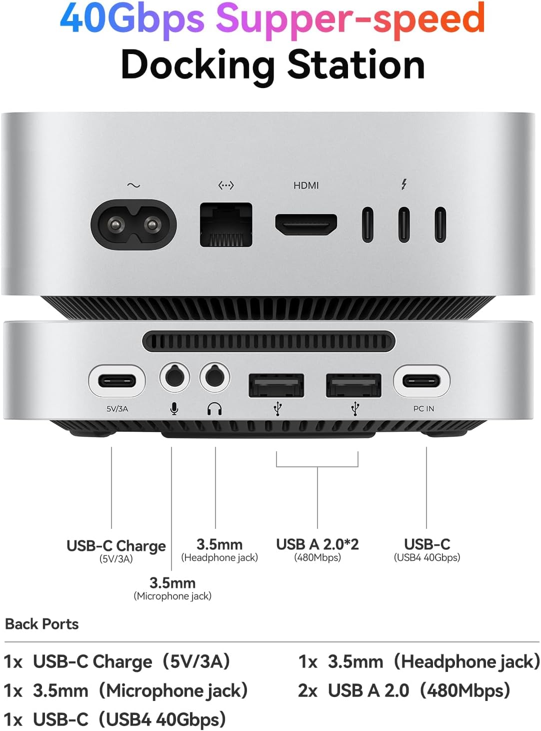 Orico 40Gbps MiniLink Docking Station USB4 per Mac mini M4 - immagine 2