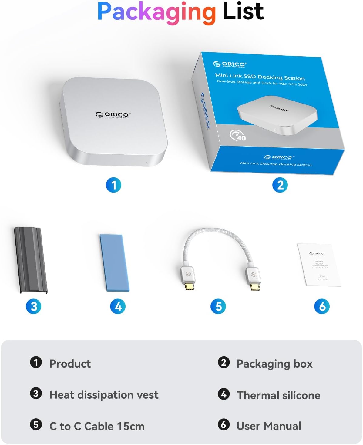 Orico 40Gbps MiniLink Docking Station USB4 per Mac mini M4 - immagine 7