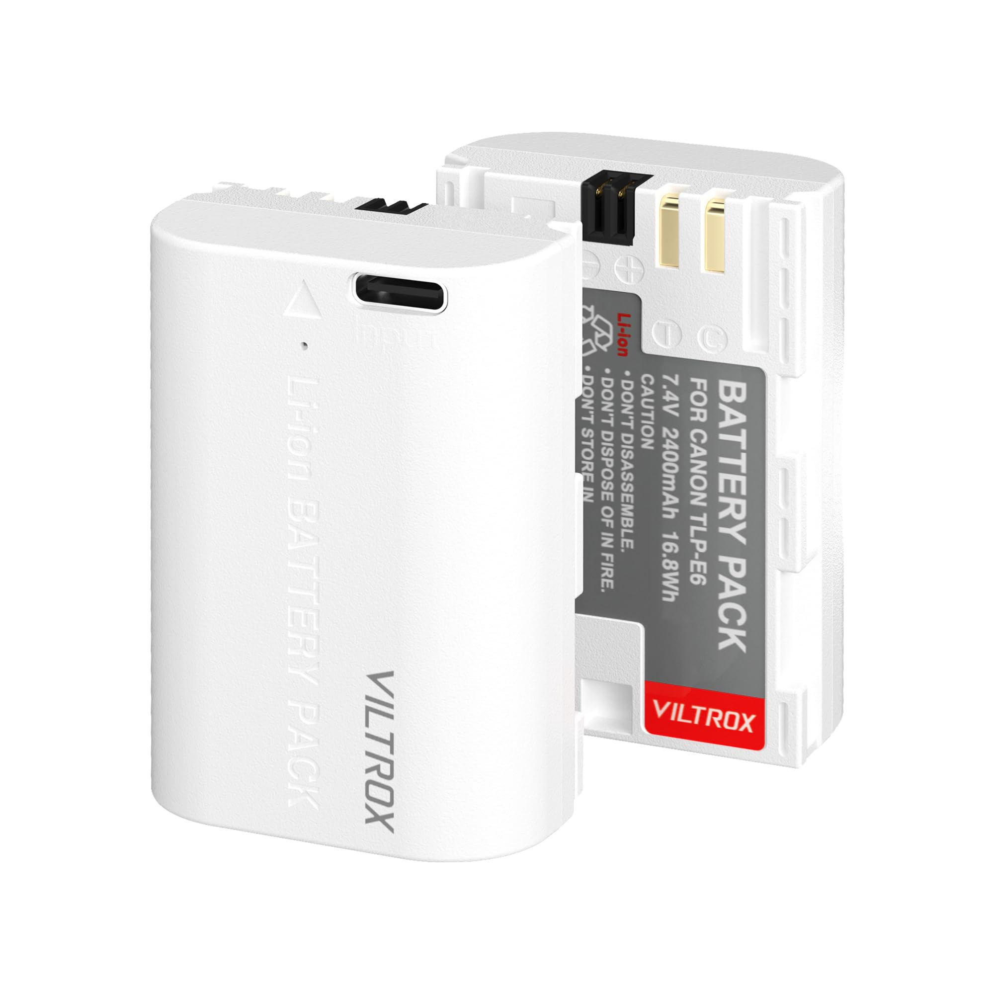 Viltrox 2 Pack LP-E6/LP-E6NH Batteria Ricaricabile 2400mAh
