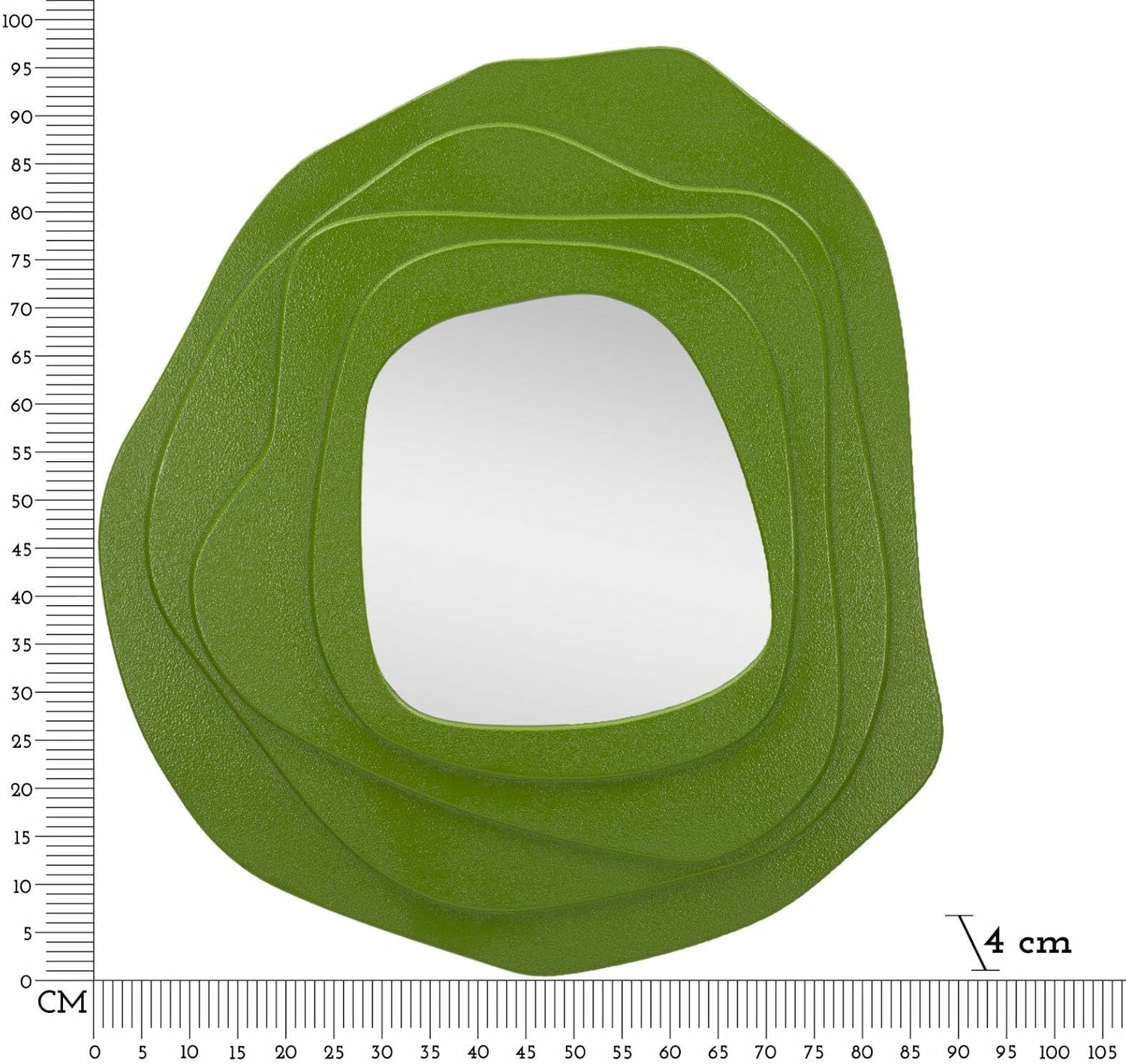 Dmora Specchio Piracicaba 90x4x97cm, Verde - immagine 3