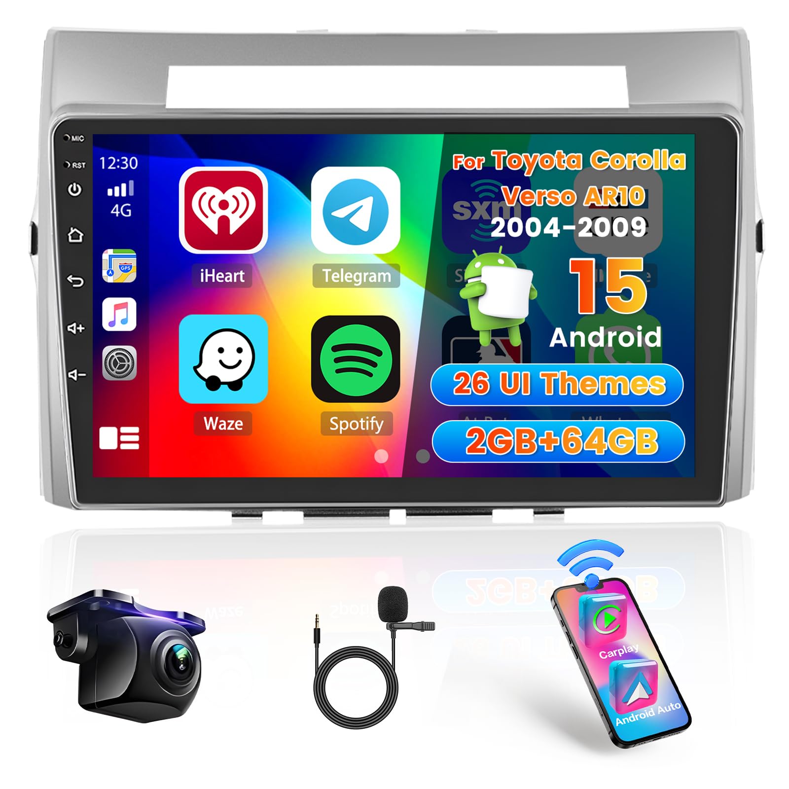 Hikity Stereo Auto 9" per Toyota Corolla Verso 2004-2009