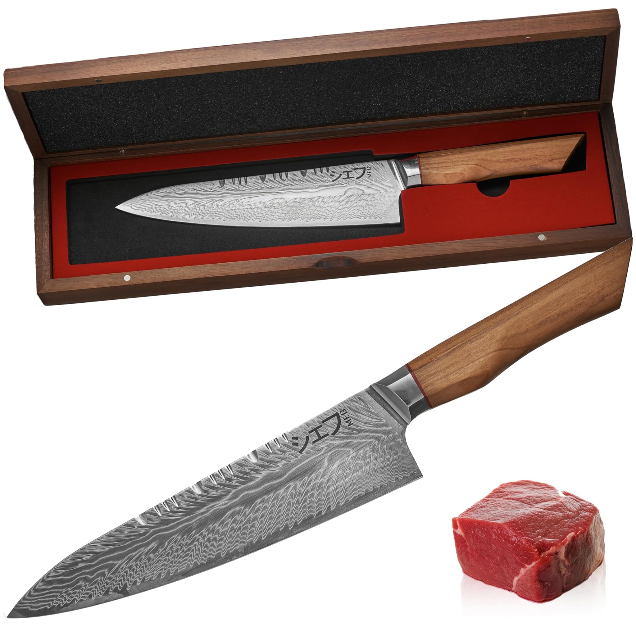 Meg Coltello da Chef Giapponese Gyuto - Lama Damasco