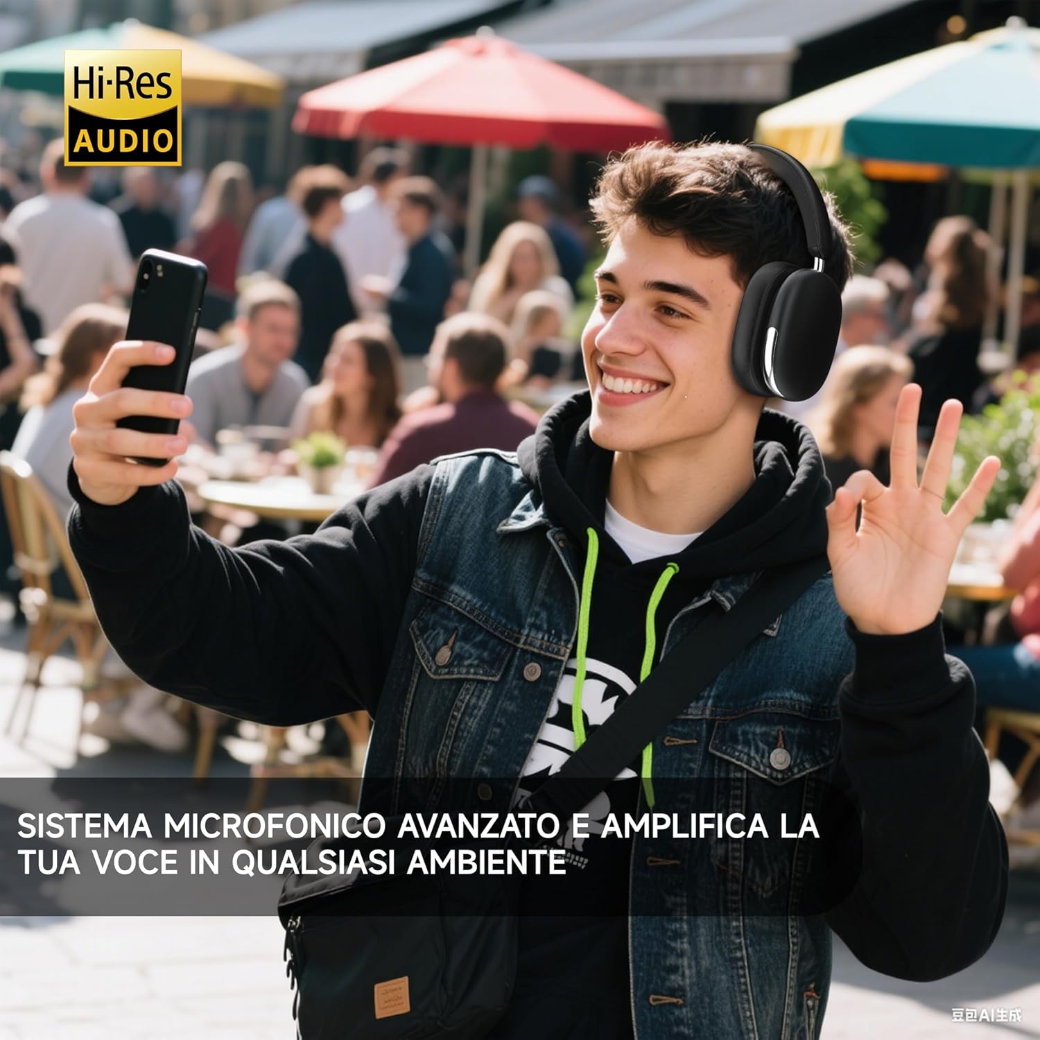 Cuffie Over-Ear Wireless Freepods 120H, Nero - immagine 6