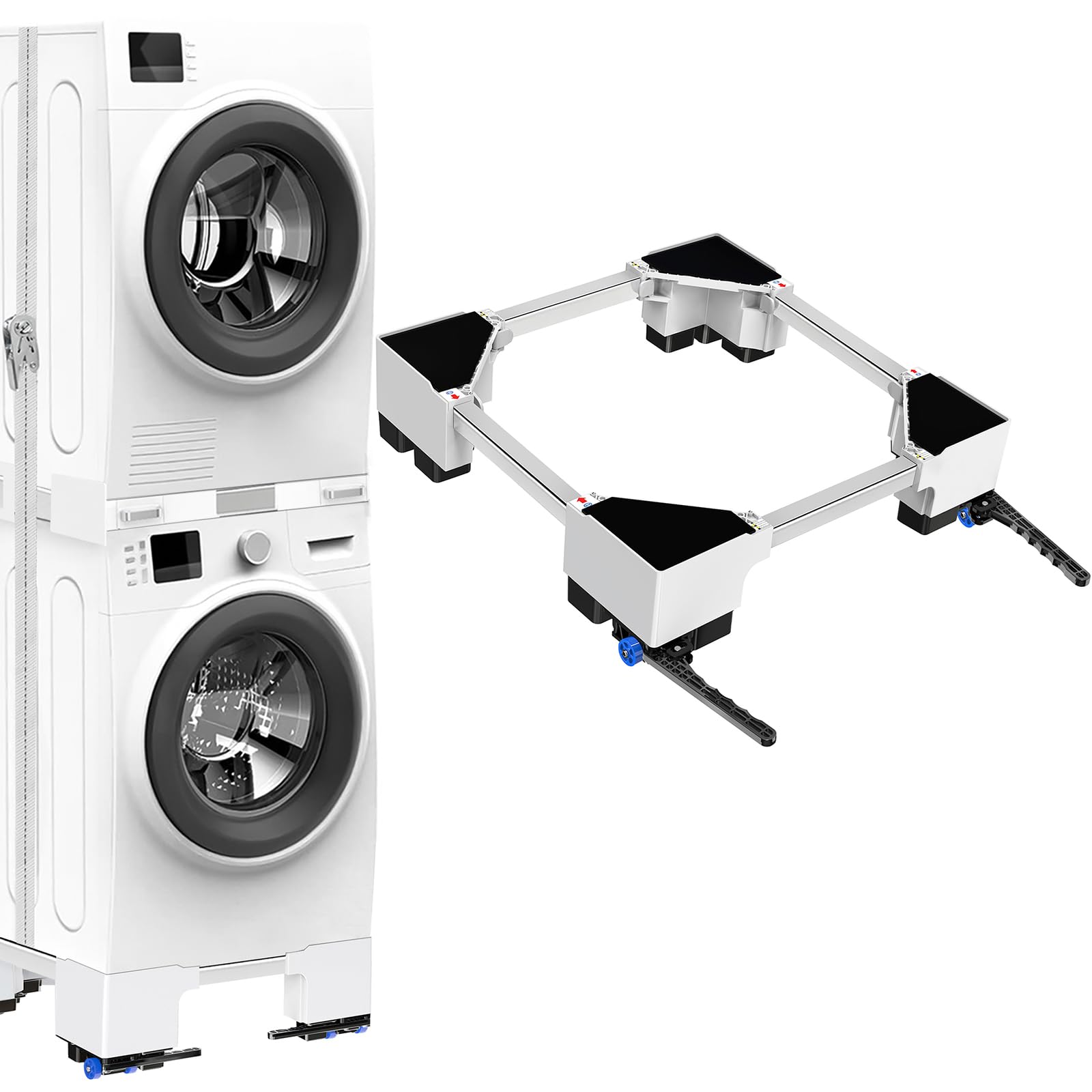 NIUXX Pedana per Lavatrice 12 cm con Freni e Ruote