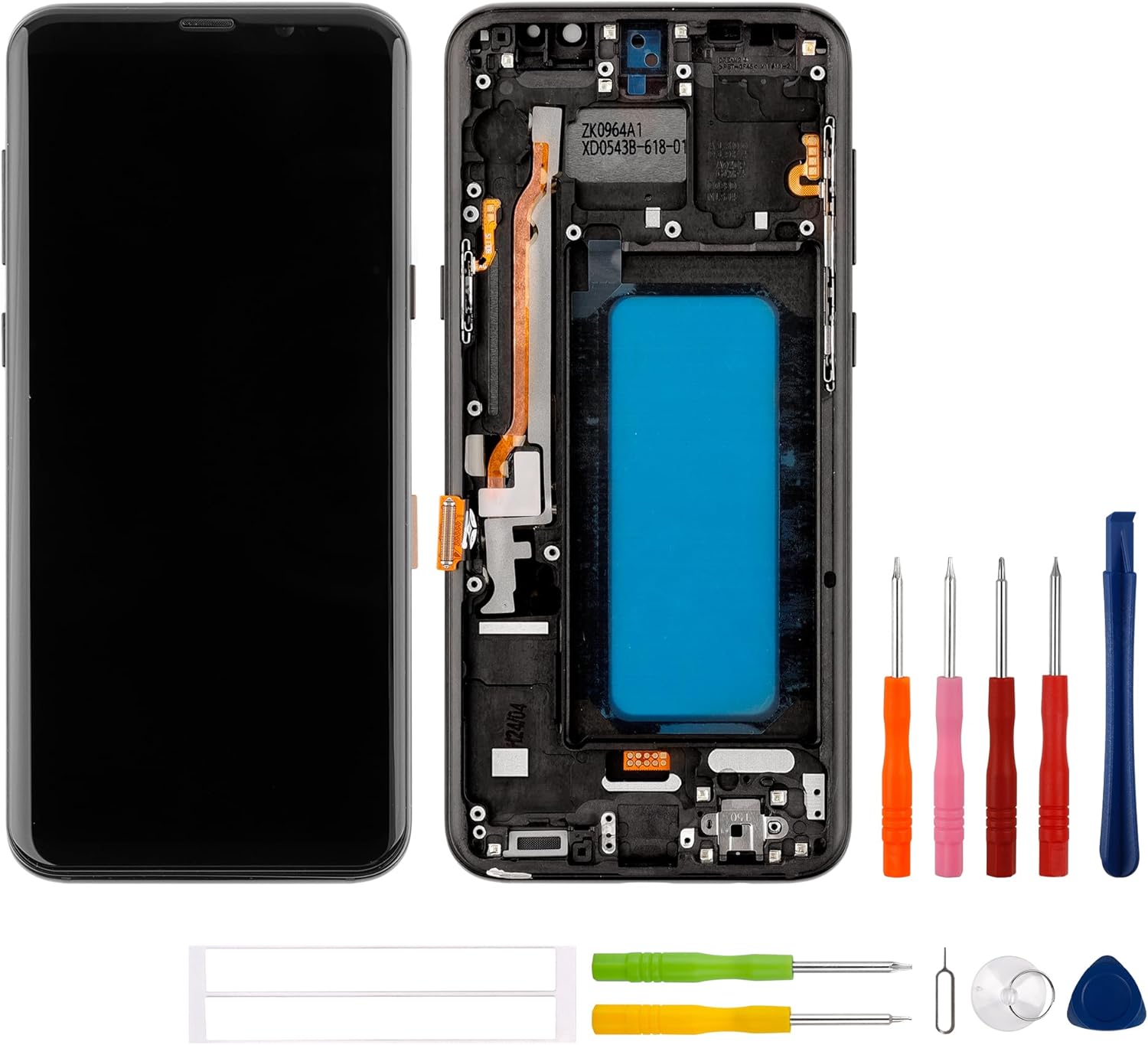 LCD Display Compatibile Samsung Galaxy S8 Plus S8+ Nero - immagine 1
