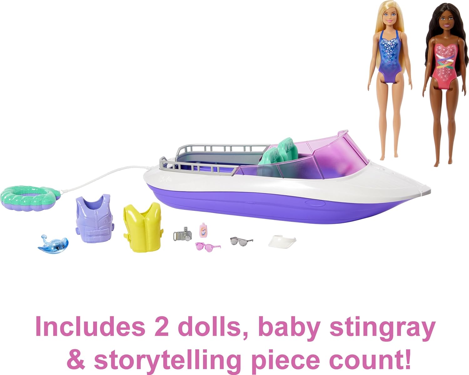 Barbie - Playset Sirene con 2 Bambole e Barca 46+ cm - immagine 5