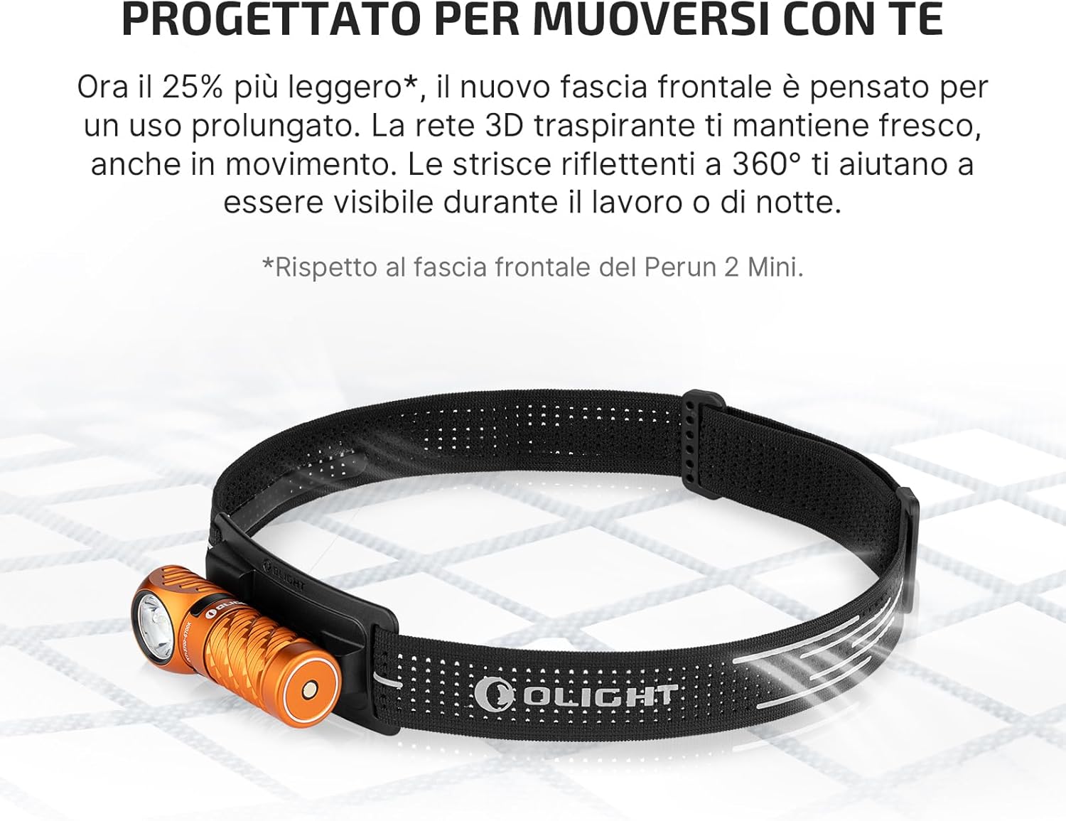 OLIGHT Perun 3 Mini Kit Lampada Frontale 1250 Lumen, Torcia Ricaricabile con Powerbank 5000mAh Portata 155m IPX8 5 Modalità Luce Ideale per Outdoor Trekking e Lavoro (Arancione) - immagine 7
