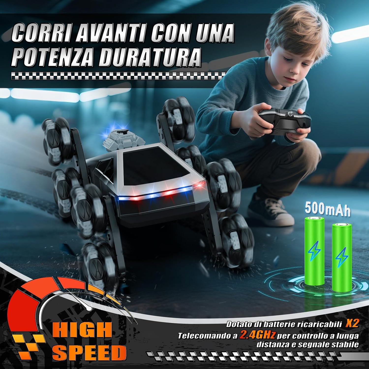 Macchina Telecomandata RC 8 Ruote Acrobatica - immagine 5