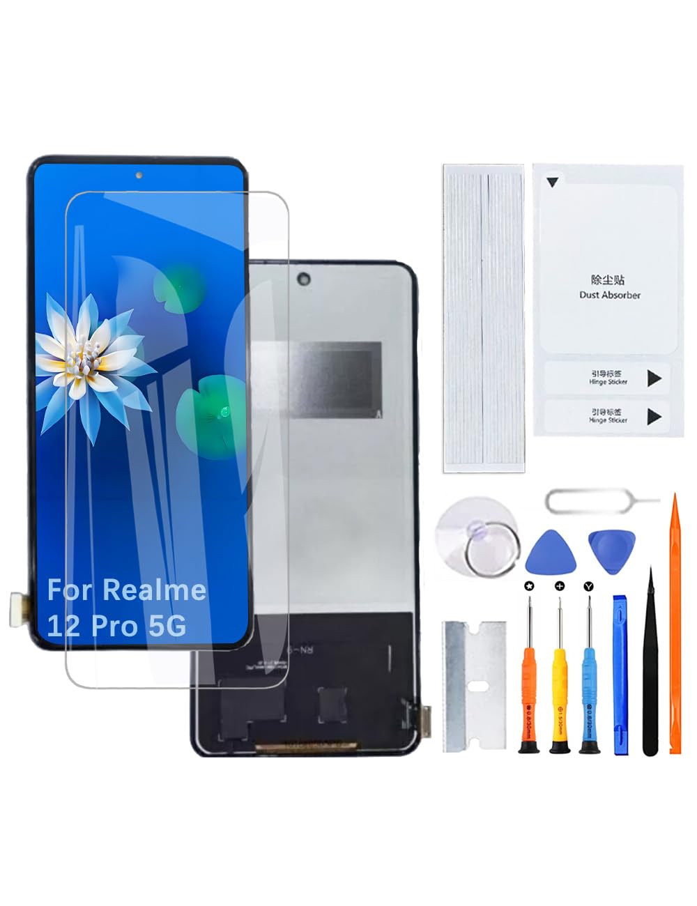 H&lycyj Schermo Ricambio per Realme 12 Pro 5G TFT