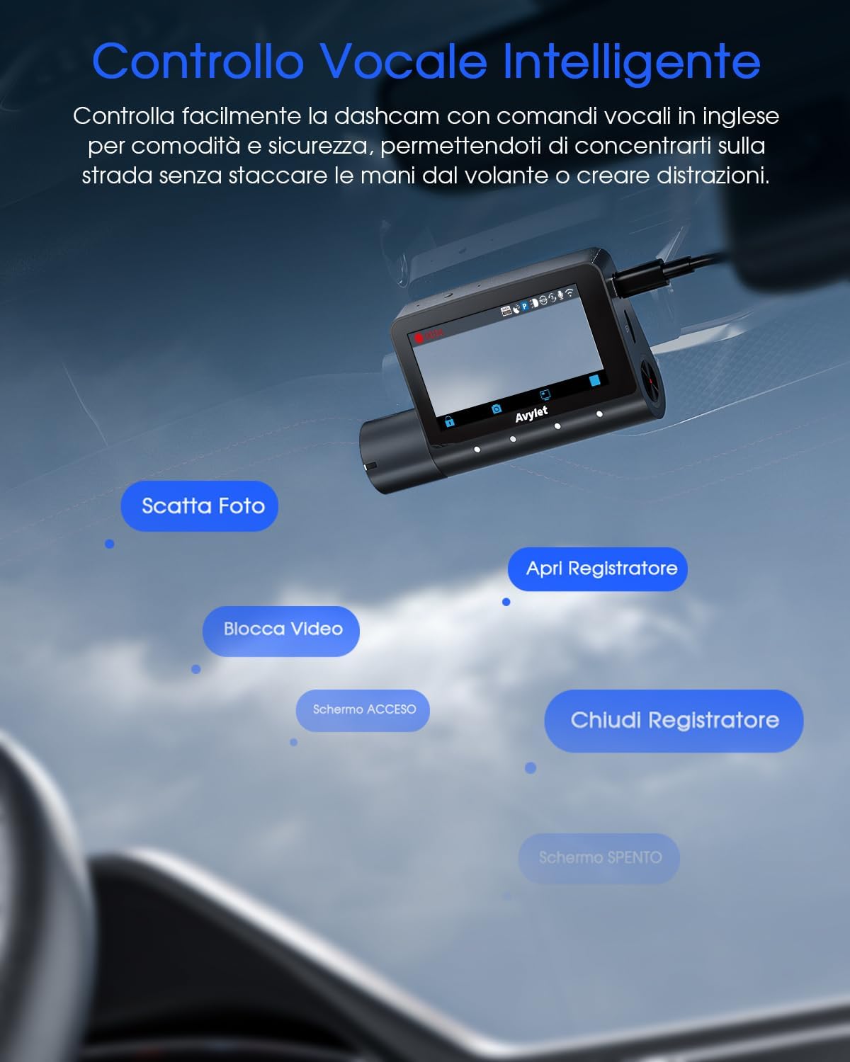 Avylet Dash Cam Auto 5K 3 Canali con Wi-Fi e GPS - immagine 7