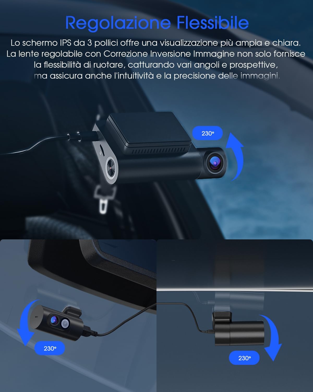 Avylet Dash Cam Auto 5K 3 Canali con Wi-Fi e GPS - immagine 9