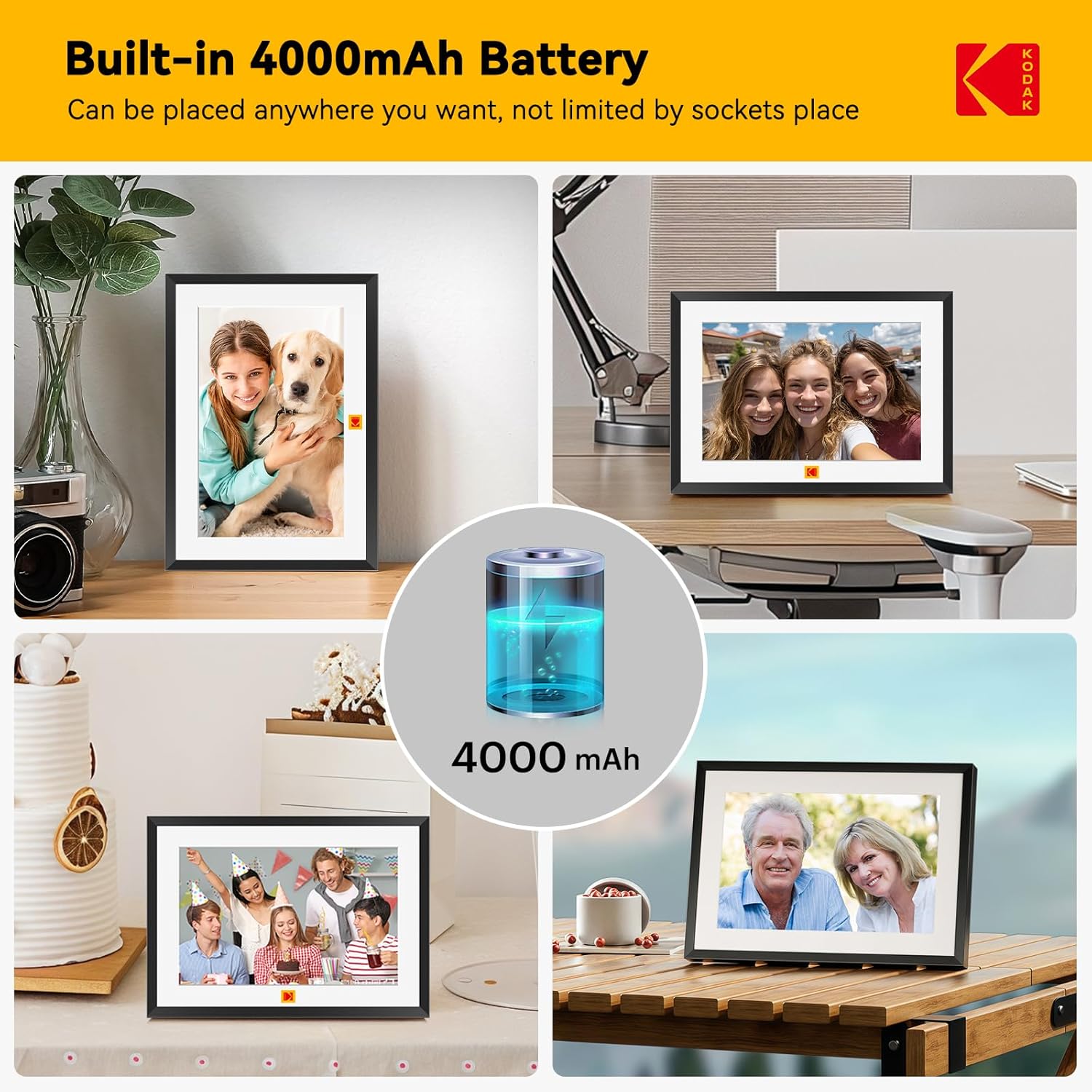 Kodak Cornice Digitale WiFi 10 Pollici con Batteria 4000 mAh - immagine 2