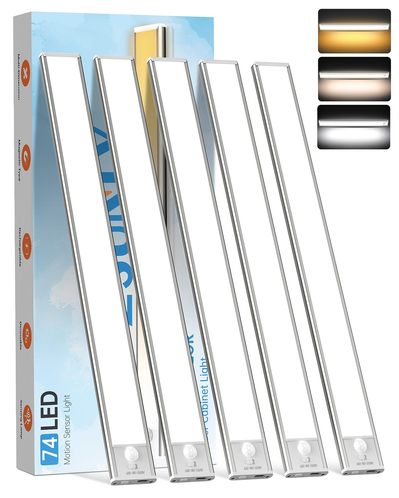 Pzsunly Led Sottopensile Cucina 5 Pezzi 40cm