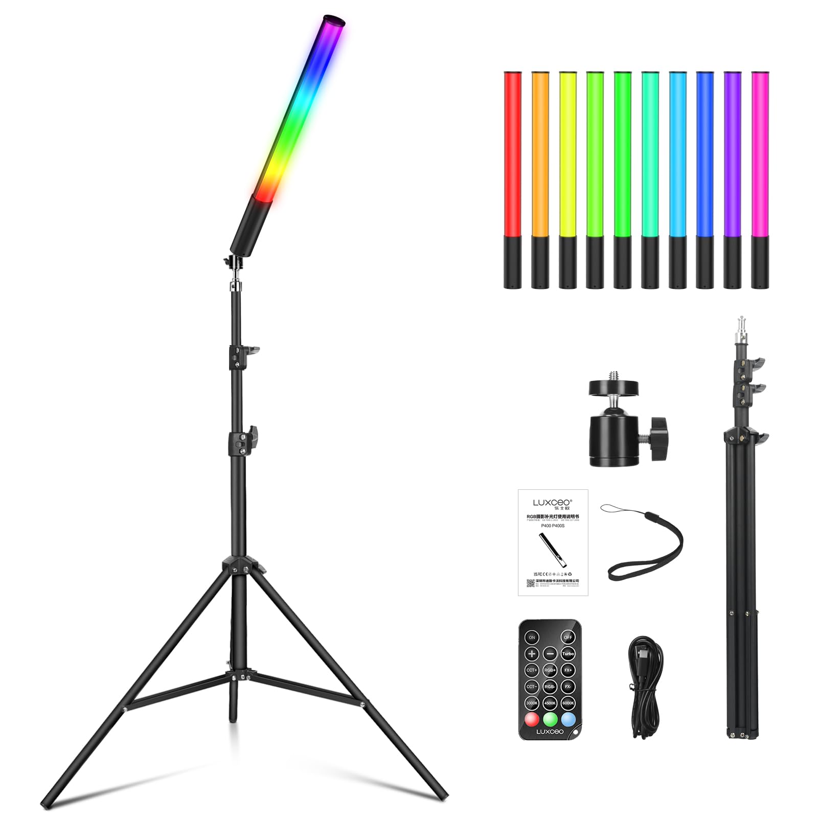 Luce LED Video RGB Asta Fotografica 2500K-6500K