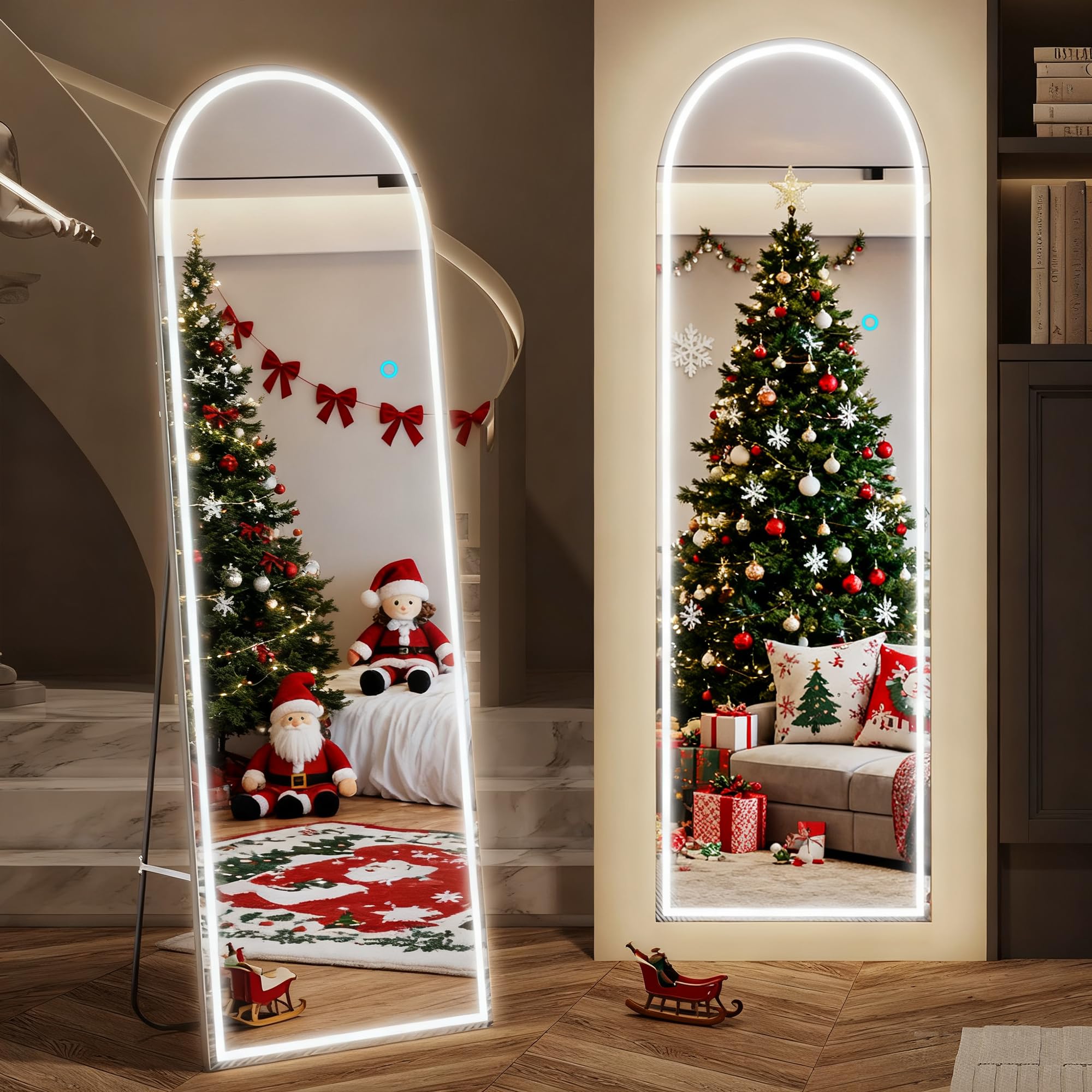 Lvsomt LED Specchio da Terra ad Arco 153x50cm