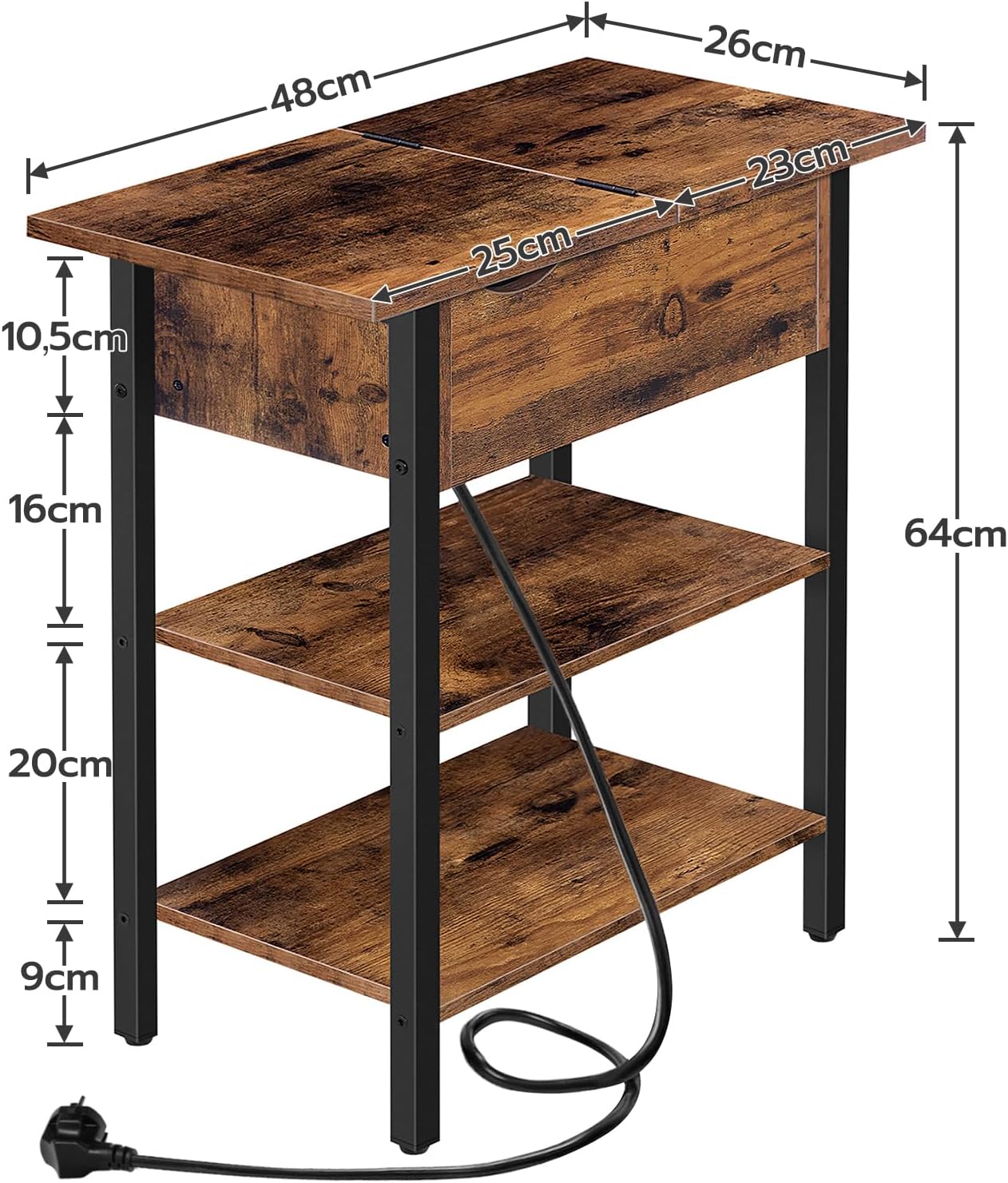 Hoobro Tavolino da Divano con Piano a Ribalta - immagine 3