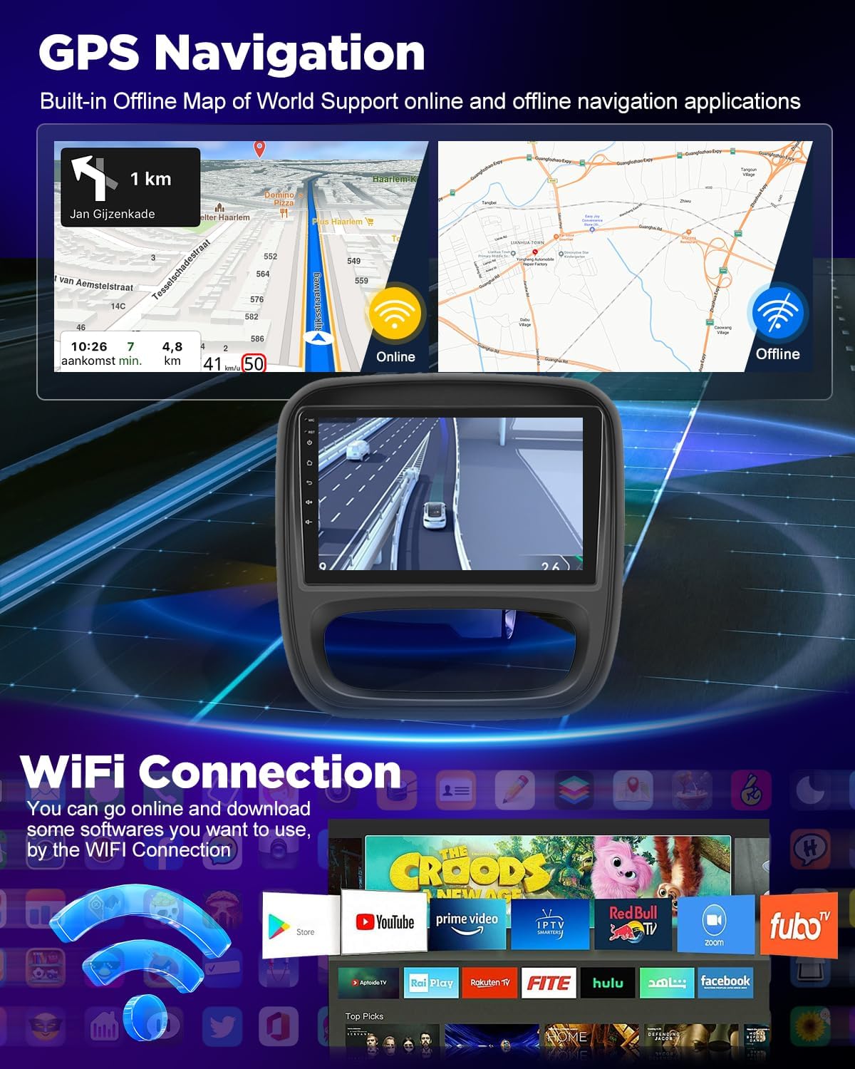 Nhopeew Autoradio Android per Renault Trafic/Opel Vivaro - immagine 3