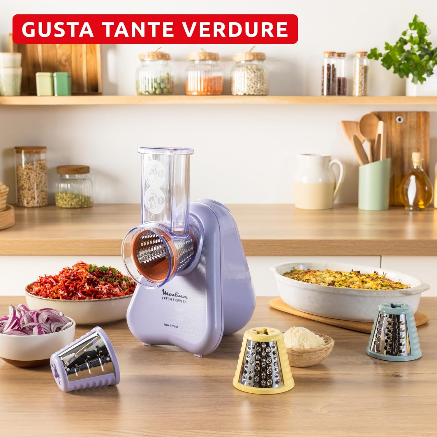 Moulinex Fresh Express - Tritaverdure Elettrico 4 in 1, Lilla - immagine 5