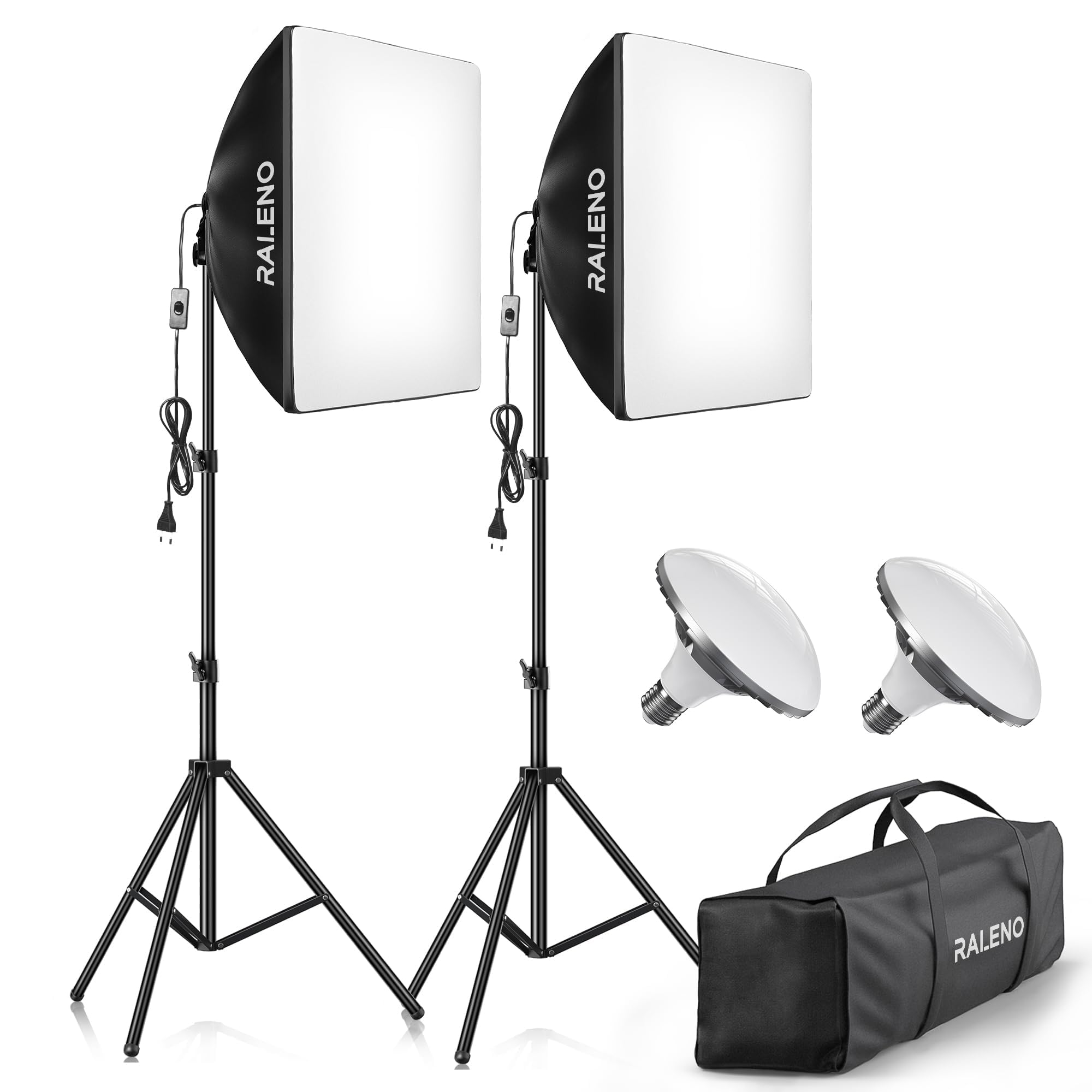 Raleno Softbox 2 x 50W LED Set per Studio Fotografico