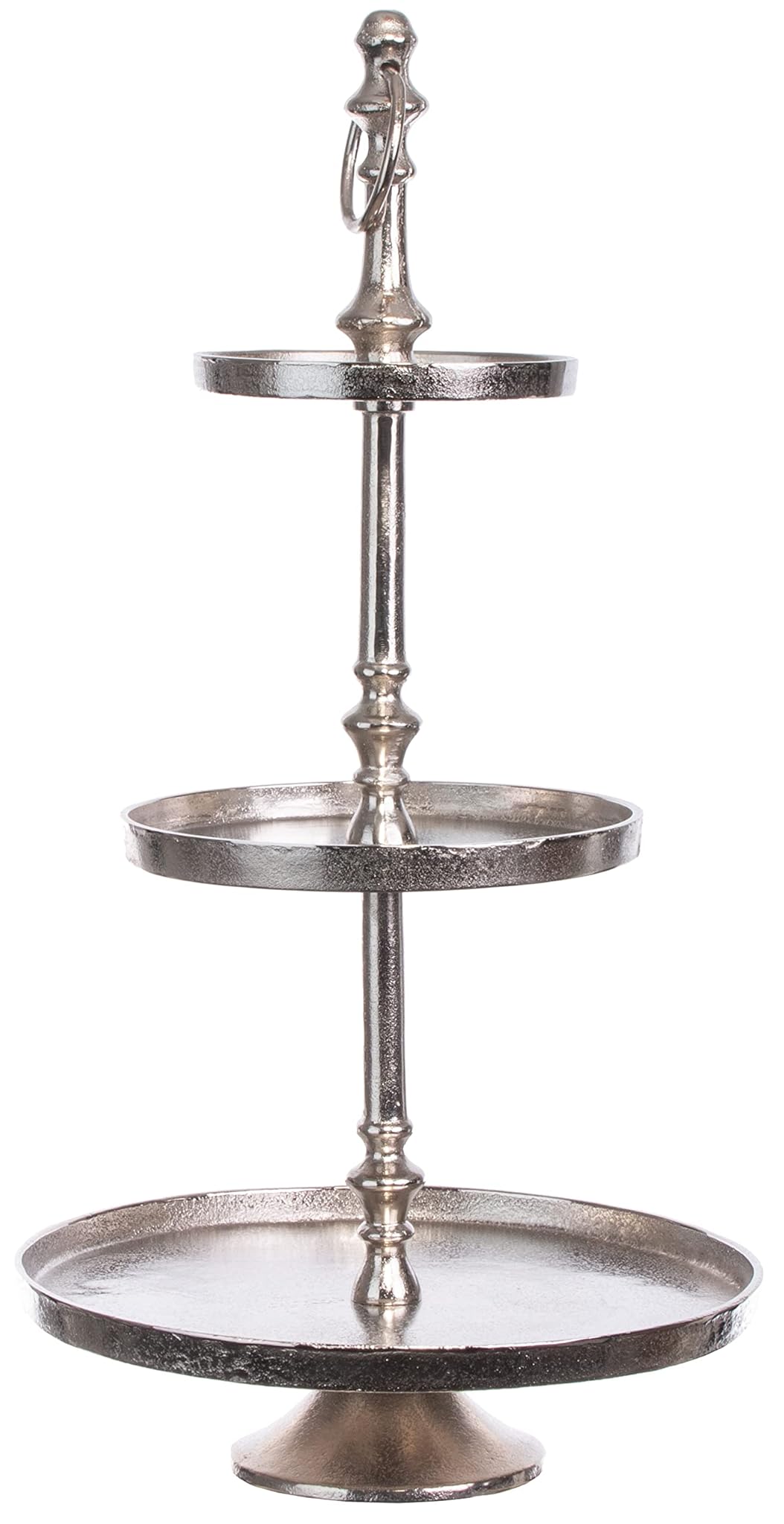 Brandsseller Alzata 3 Ripiani in Alluminio Argento 58cm